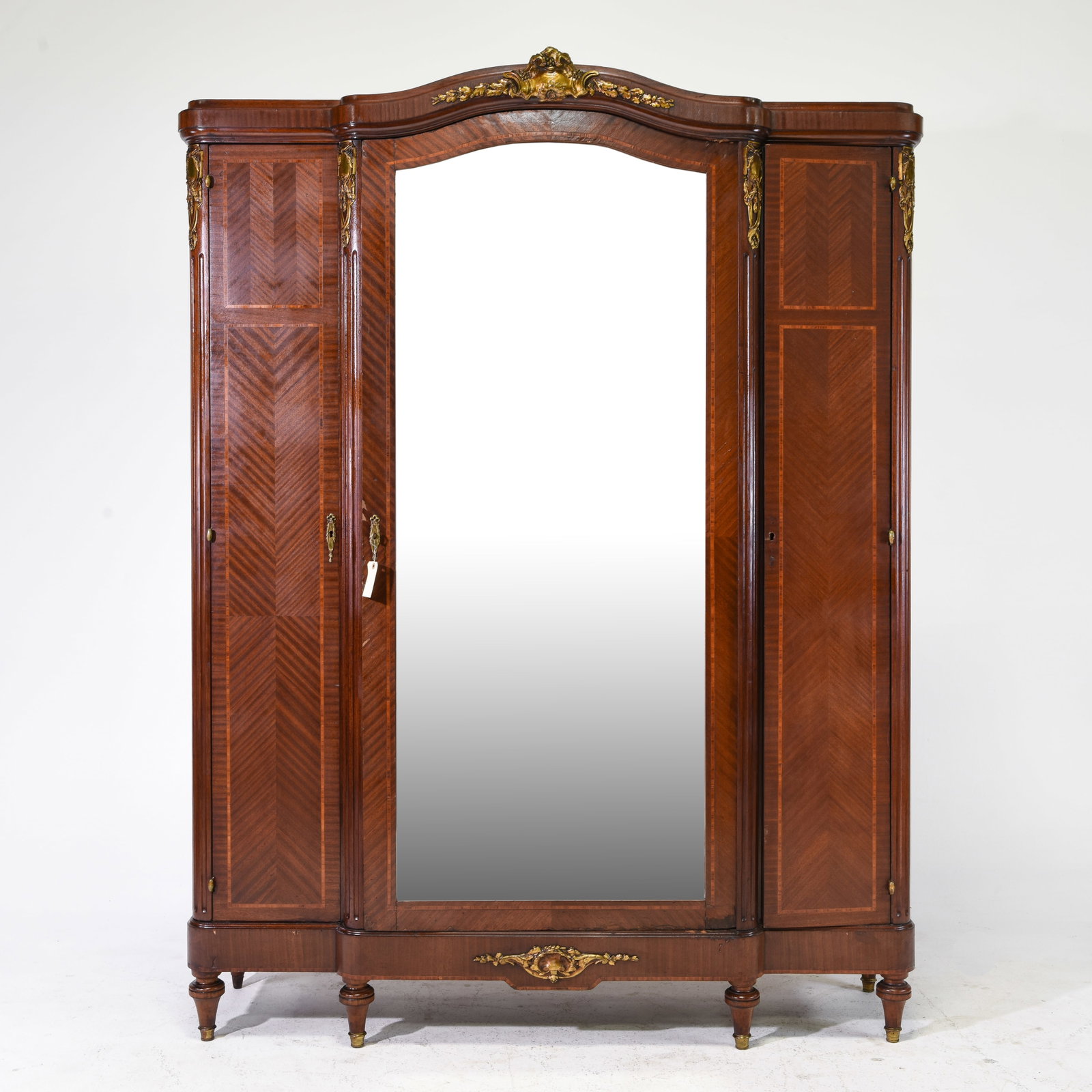 Louis XVI Style Triple Door Mahogany Armoire (1 of 9)