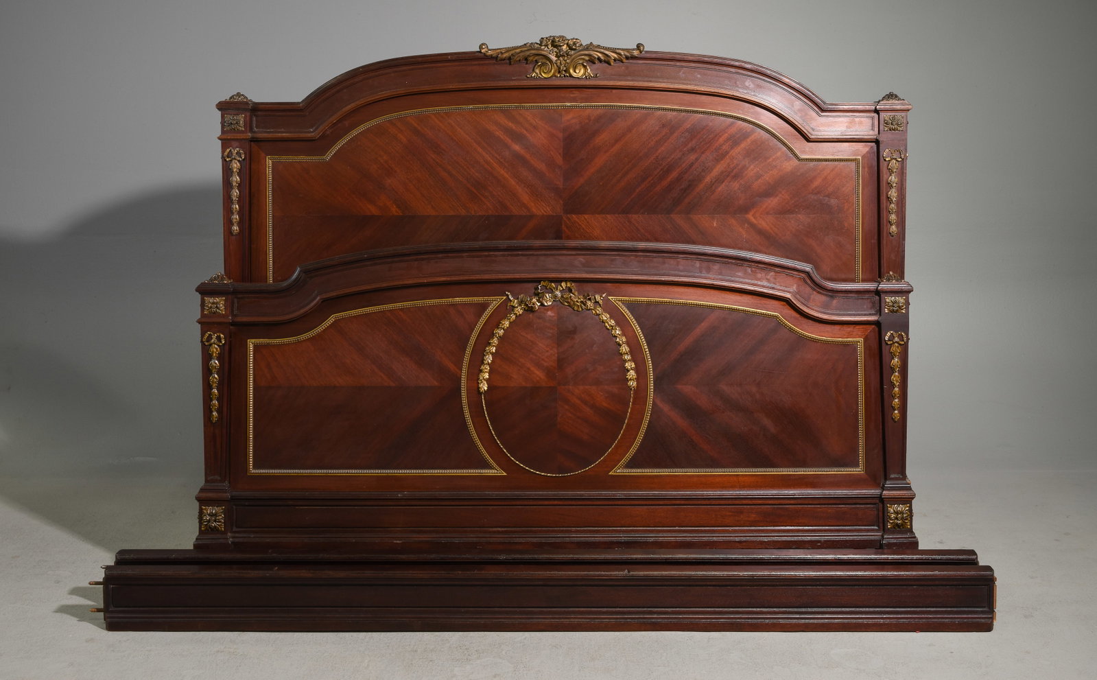 Louis XVI Style Mahogany Bed with Rails (1 of 5)