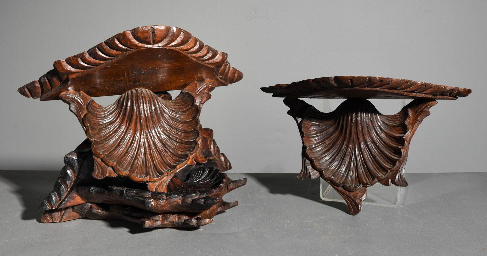 Four French Carved Oak Wall Shelves #1 (1 of 4)
