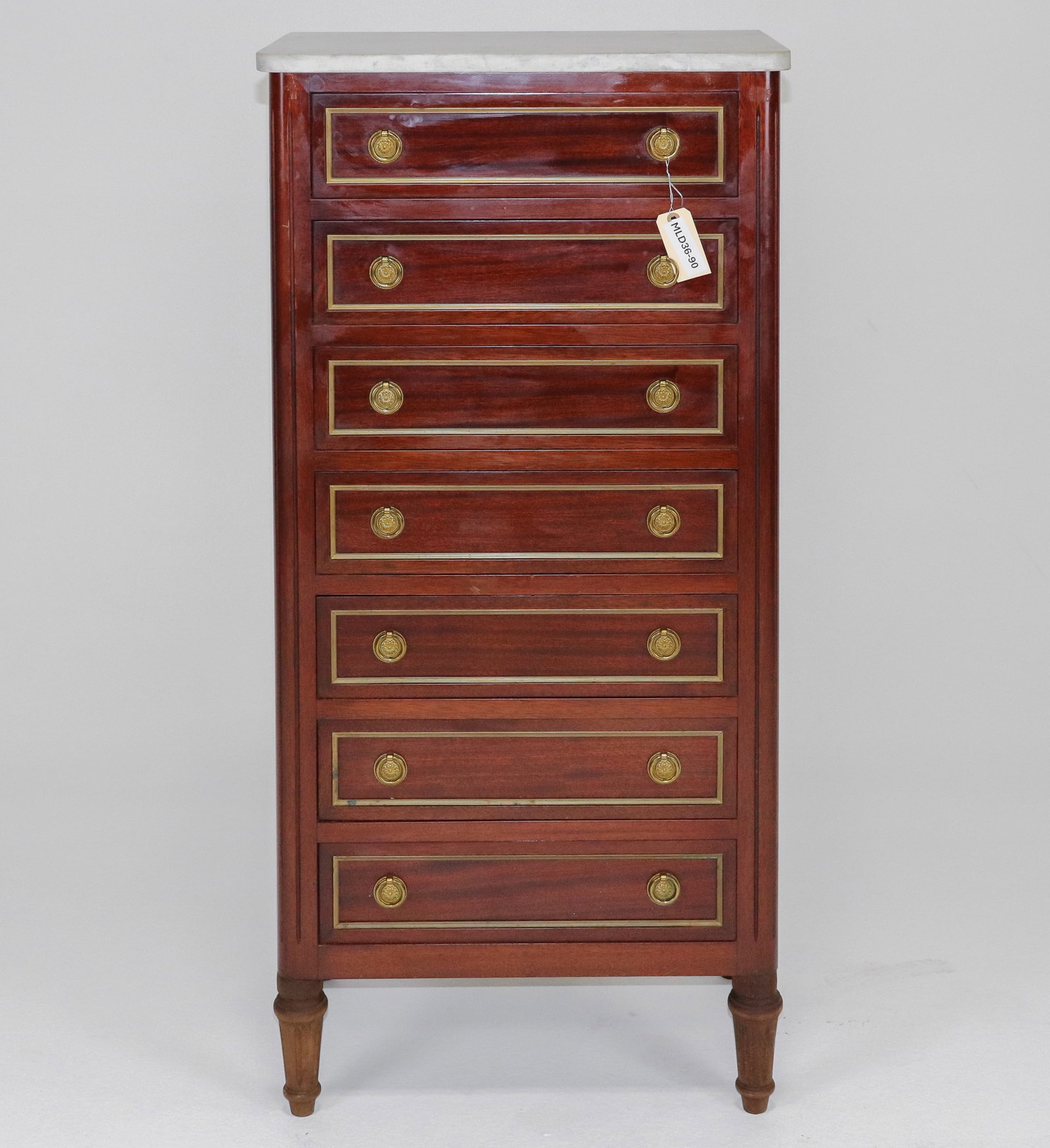 Louis XVI Style White Marble Top Semaniere (1 of 6)
