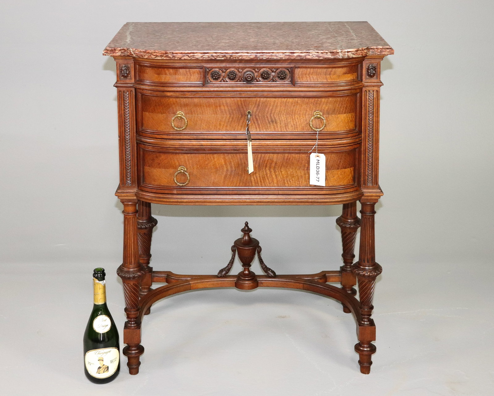 Louis XVI Style Rouge Marble Top Chest (1 of 9)