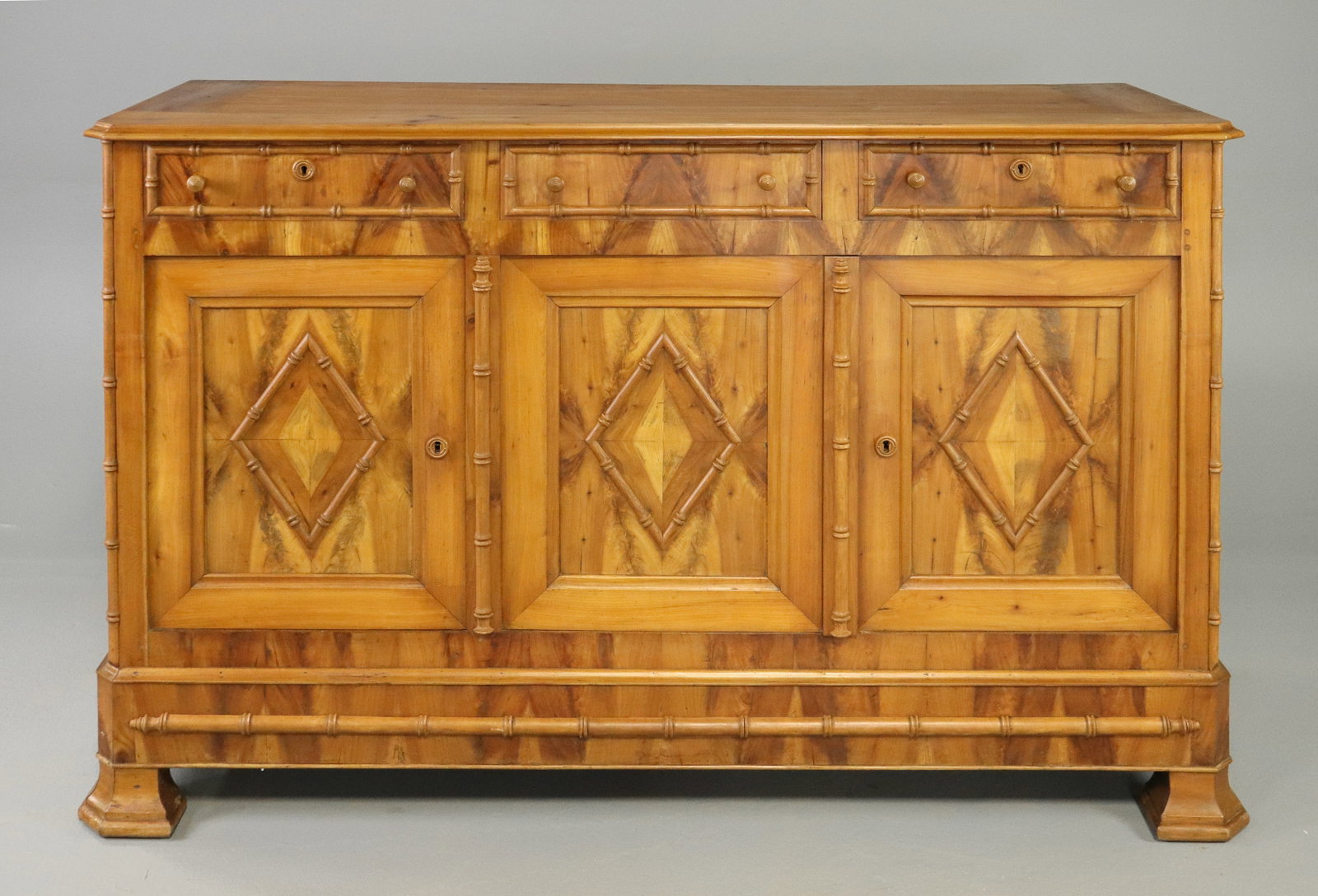 Faux Bamboo Three Door Sideboard / Enfilade (1 of 7)