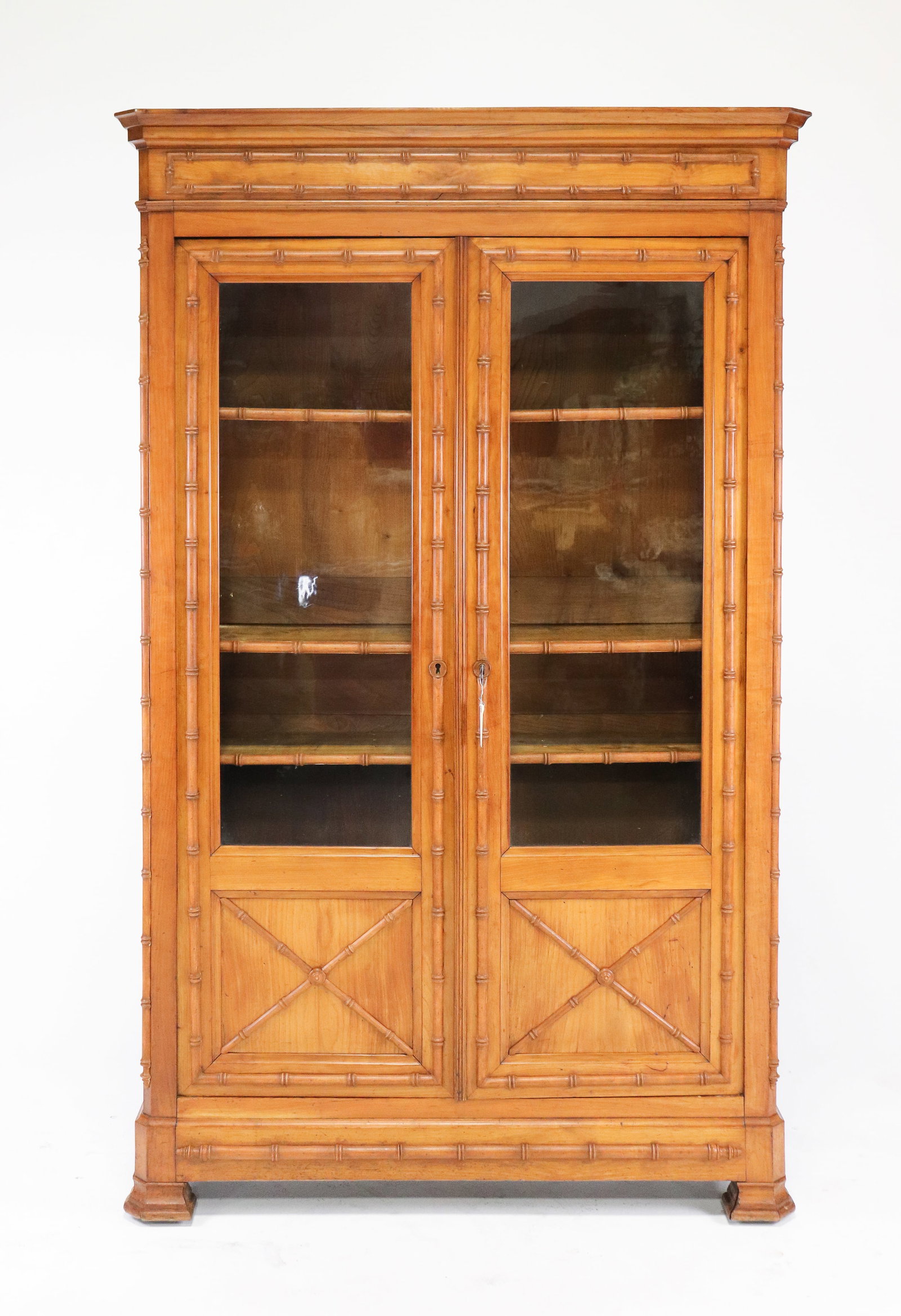 Faux Bamboo Double Door Bookcase / Cupboard (1 of 6)