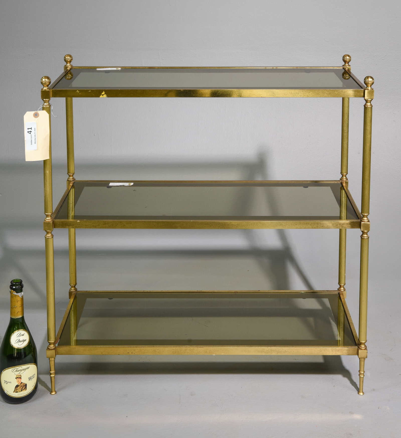 Brass & Glass Three Tier Shelf / Table (1 of 6)