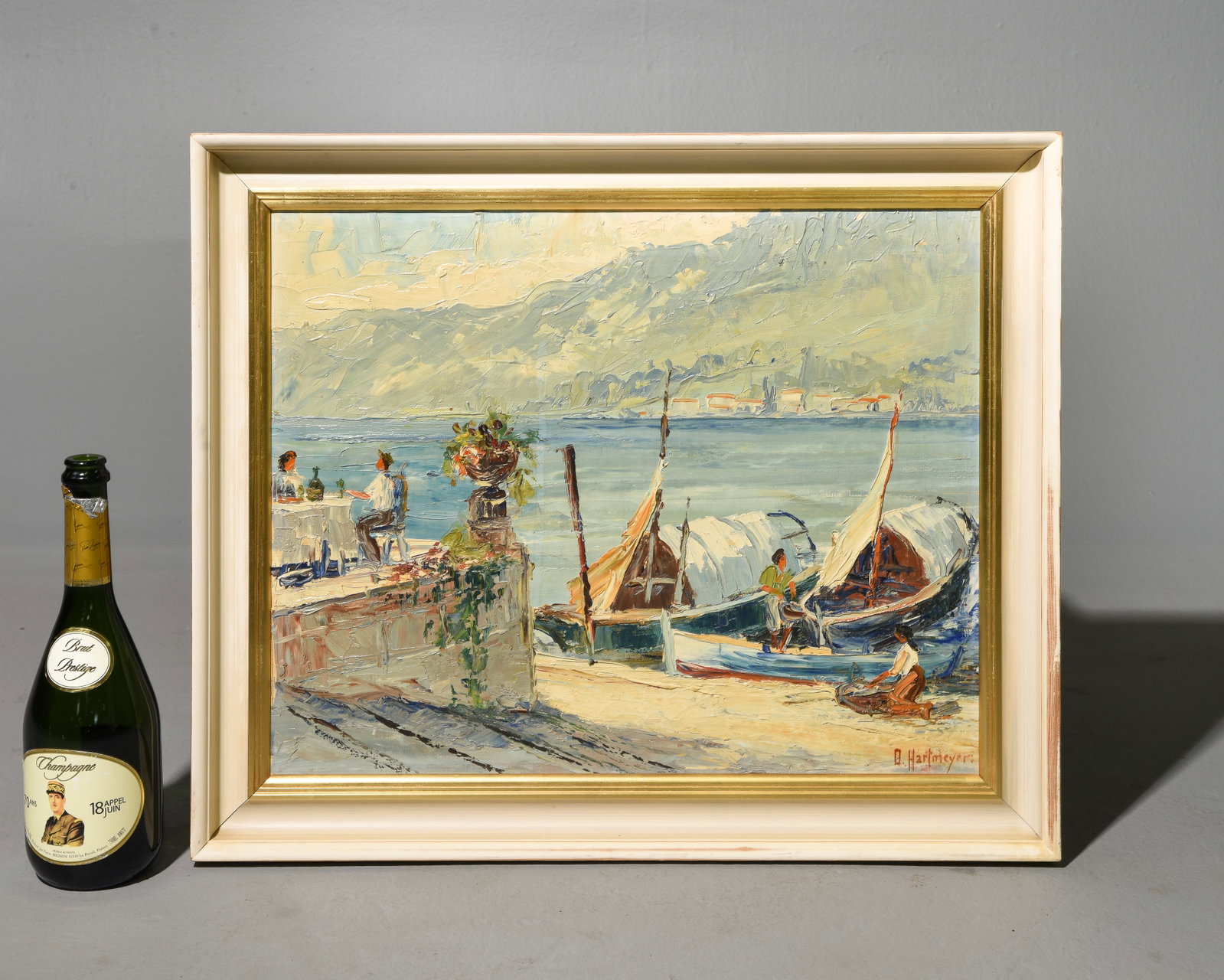 Danish Painted Framed Italian Coast Art (1 of 3)