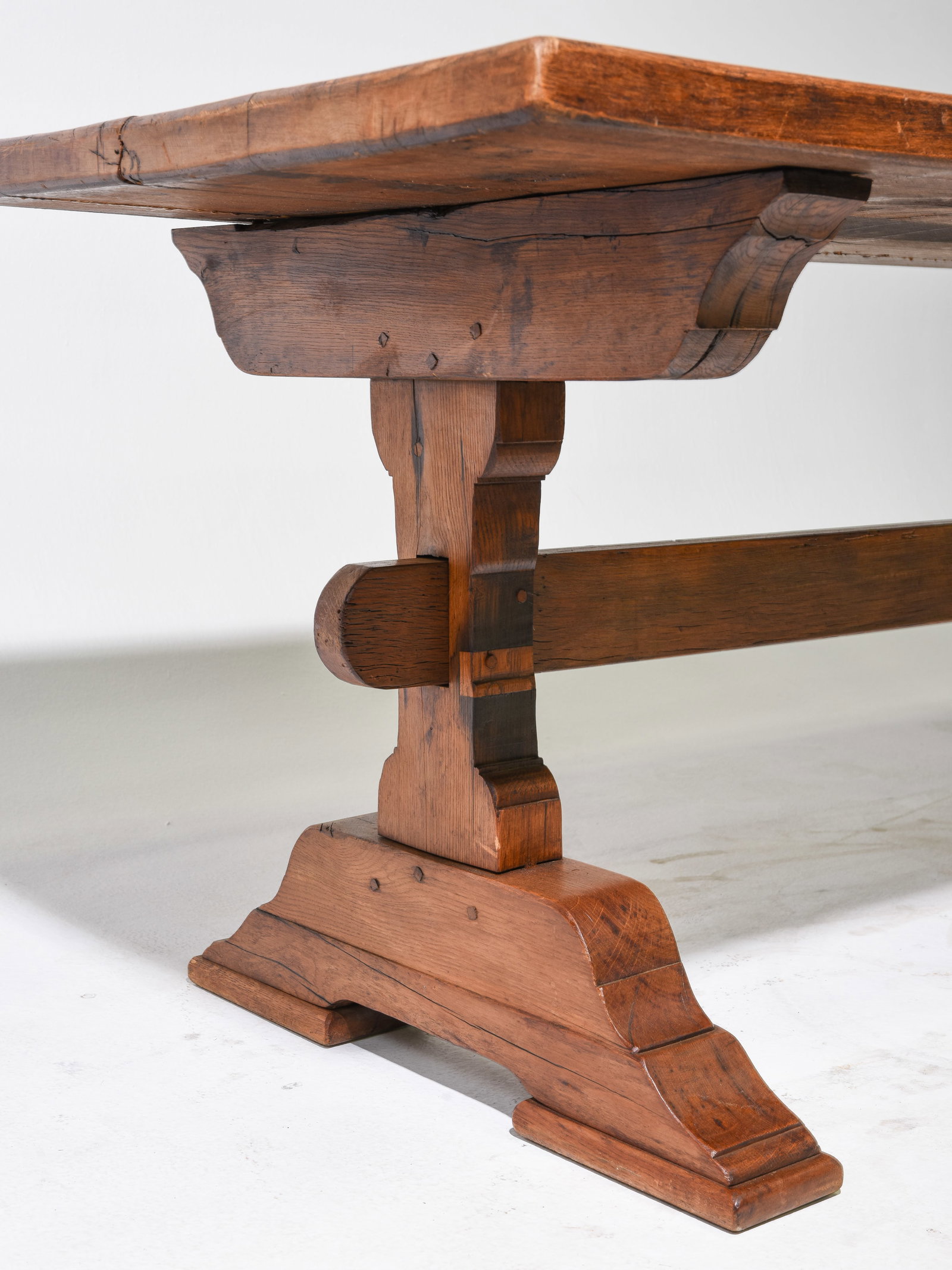 French Rustic Trestle Base Monastery / Farmhouse Table - 4