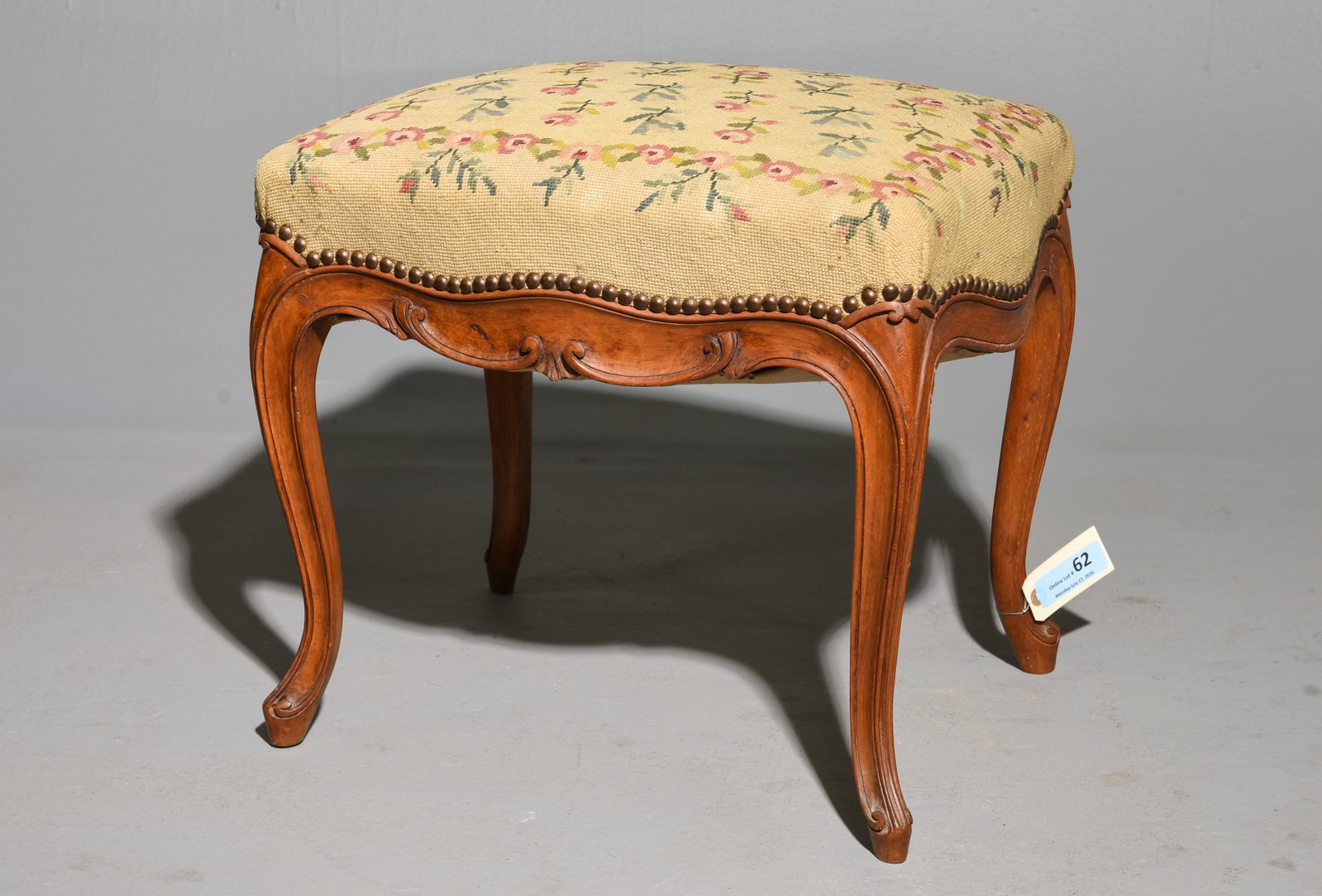 Louis XV Style Upholstered Foot Stool #2 (1 of 3)