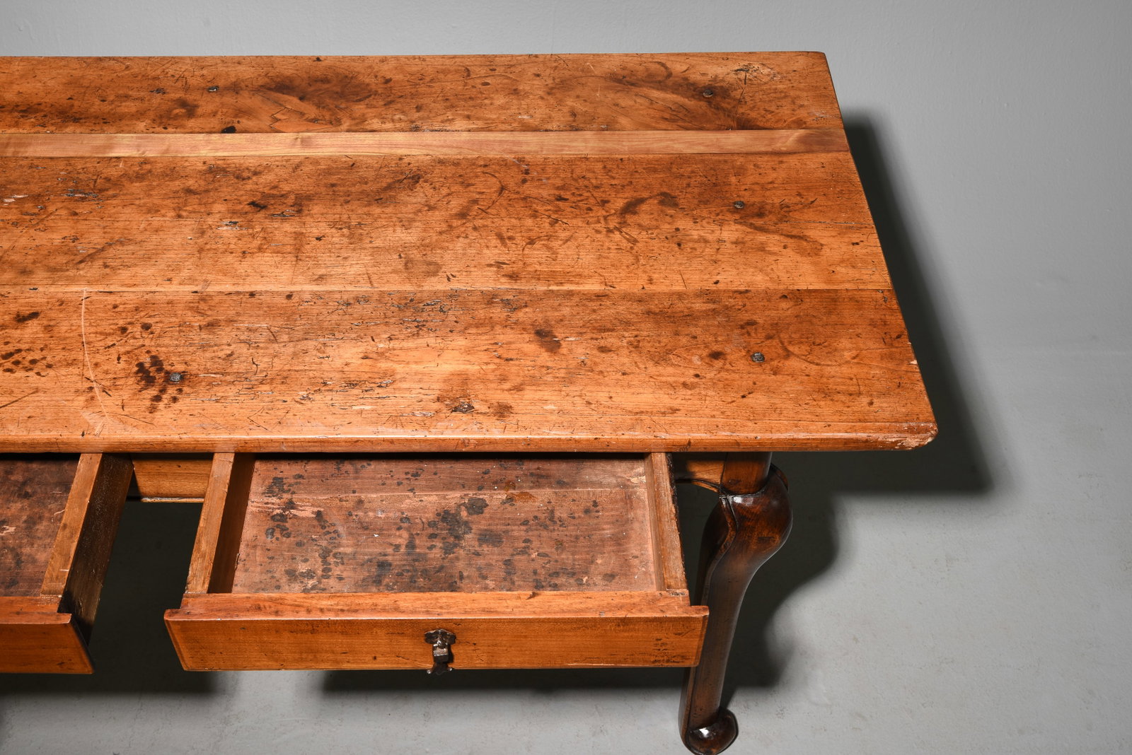French Rustic Two Drawer Writing Table / Desk - 3