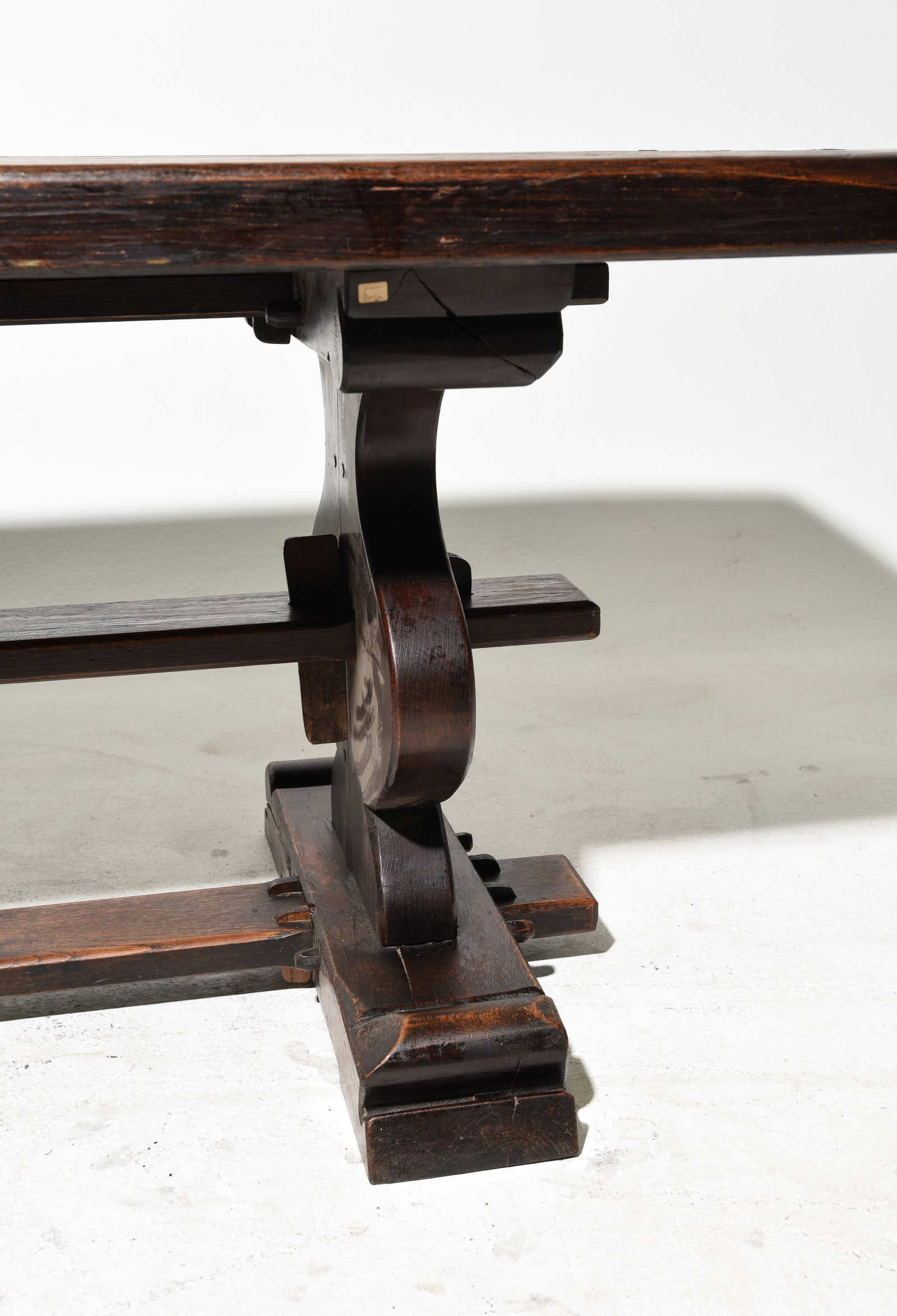 French Rustic Heavy Solid Oak Farmhouse Table - 4