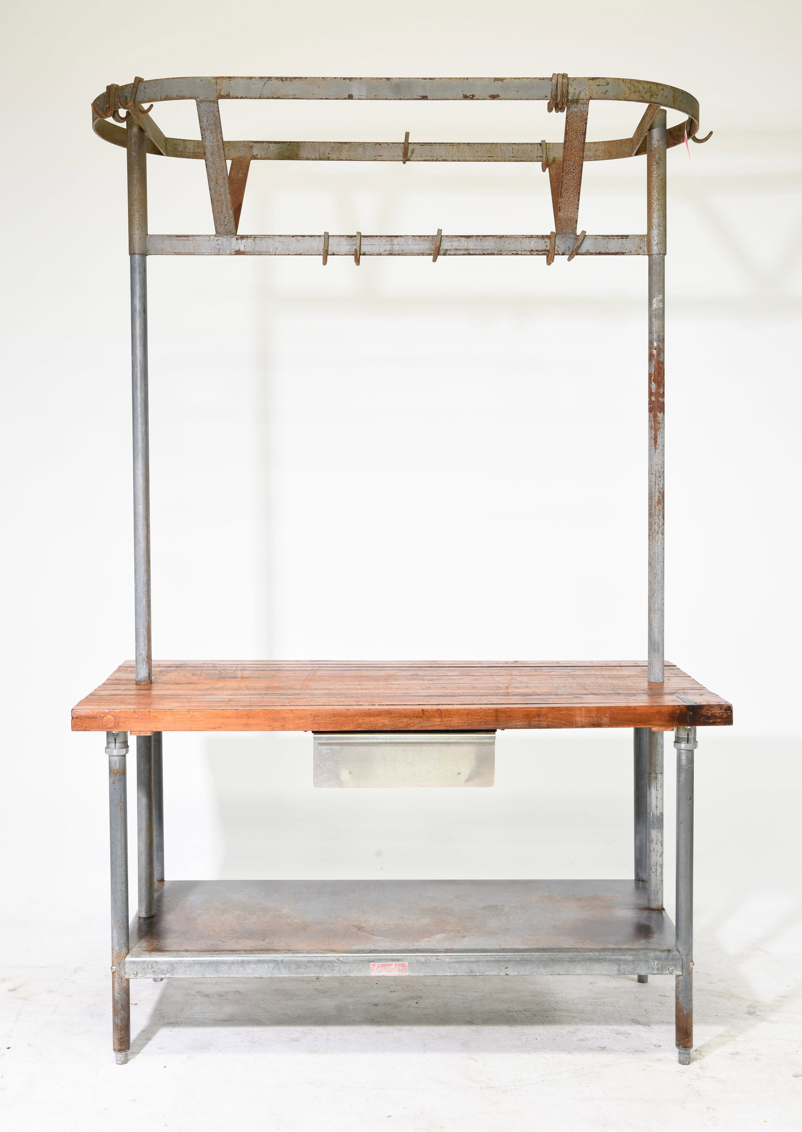 Industrial Large Island / Work Table with Pot Rack (1 of 7)