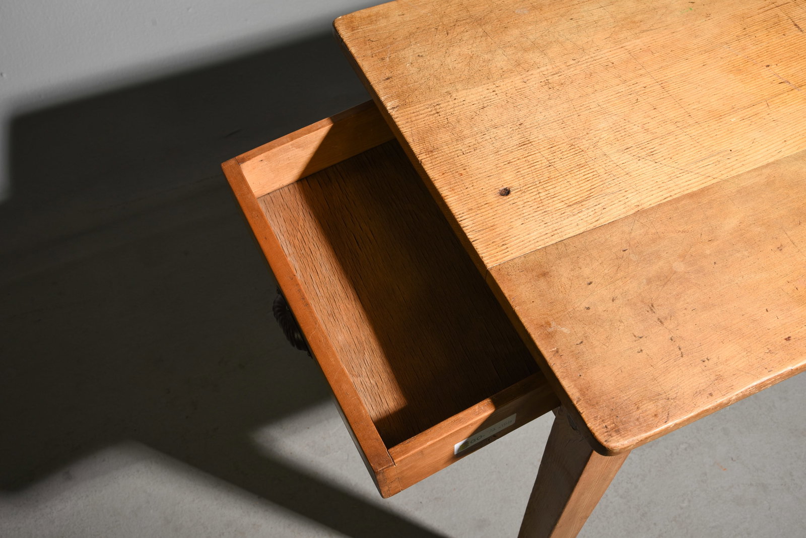 British Pine Table with Drawer c.1930's-40's - 3