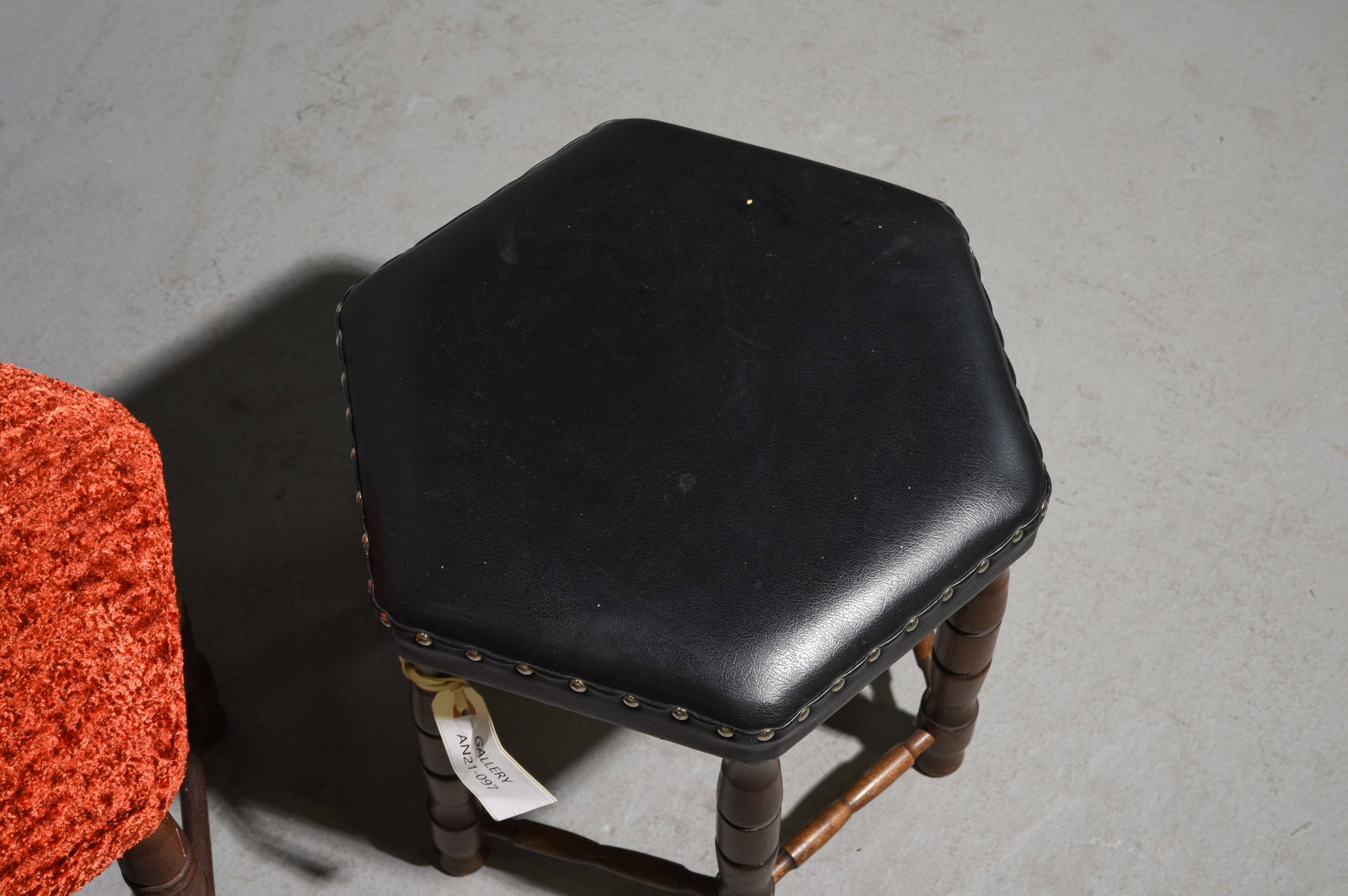 Four Assorted Upholstered Danish Stools - 5