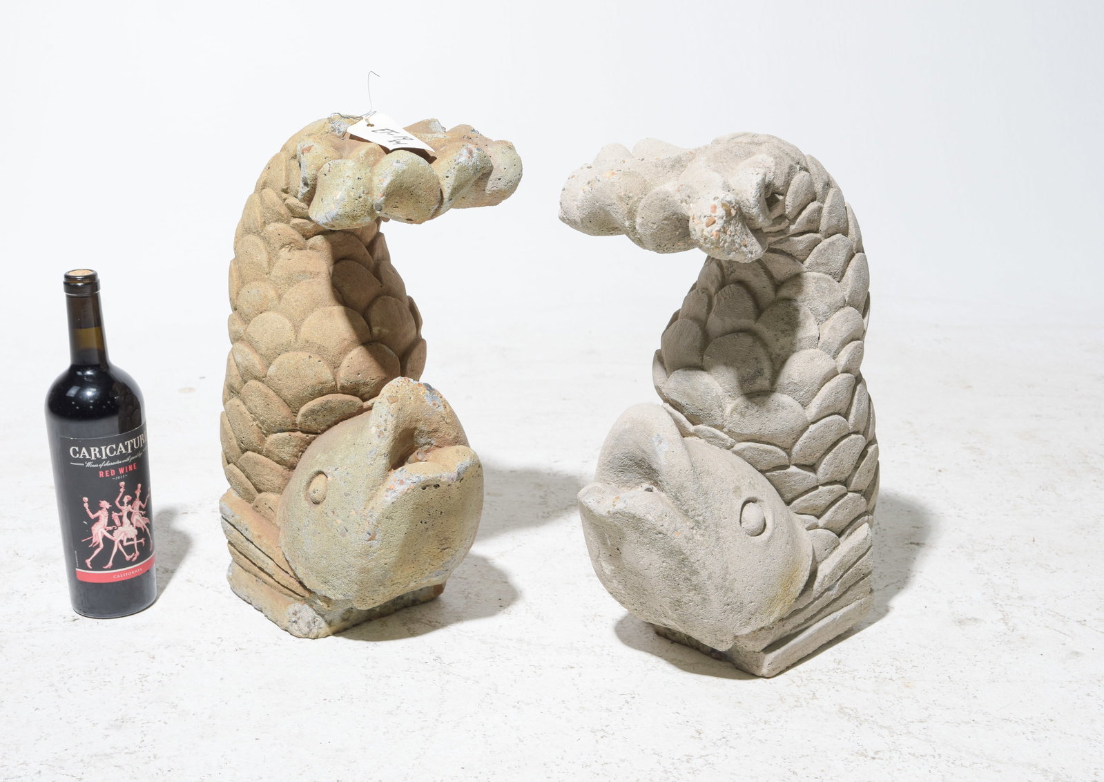 Pair of Cast Stone / Concrete Fish Fountains (1 of 3)