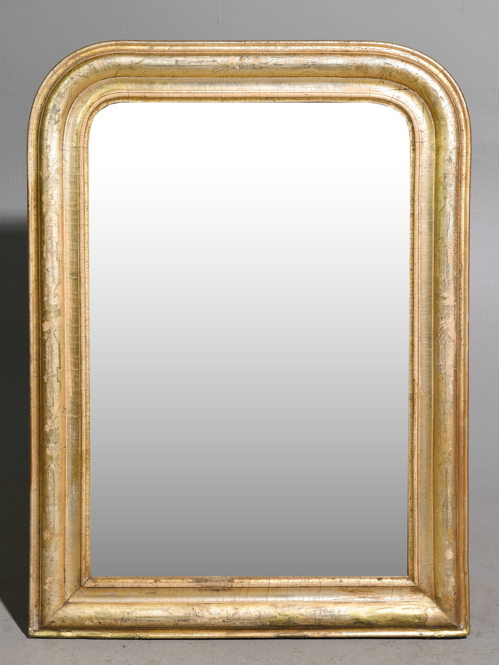Louis Philippe Style Gold Painted Mirror: French Louis Philippe Style Gold Painted Mirror - 37 in tall x 27 x 1.75