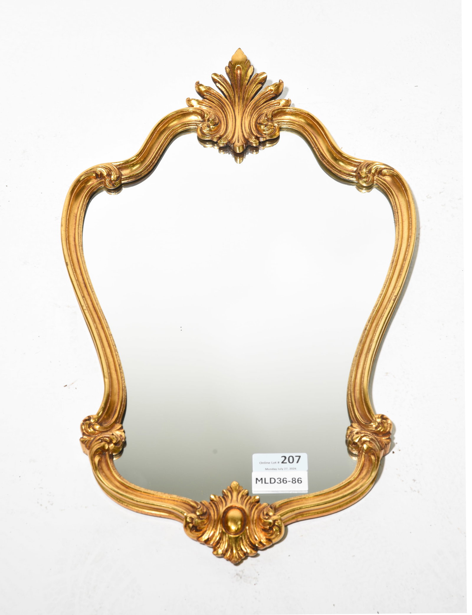 French Gold Framed Mirror: French Gold Framed Mirror - 33 in tall x 19 x 1