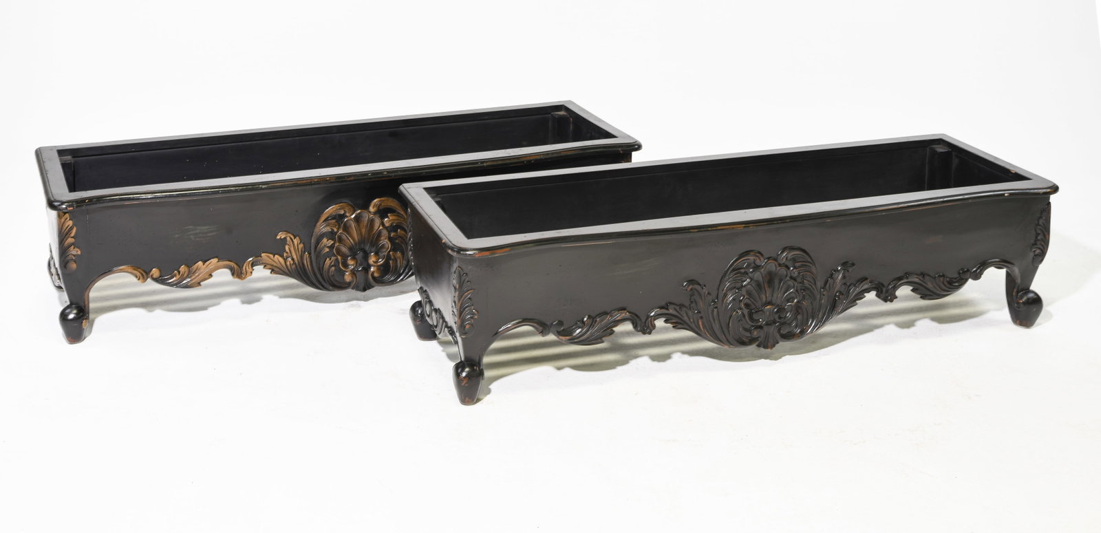2 Habersham / French Style Painted Flower Boxes: 2 Habersham / French Style Painted Flower Boxes - 12.5 in tall x 51 x 16 each