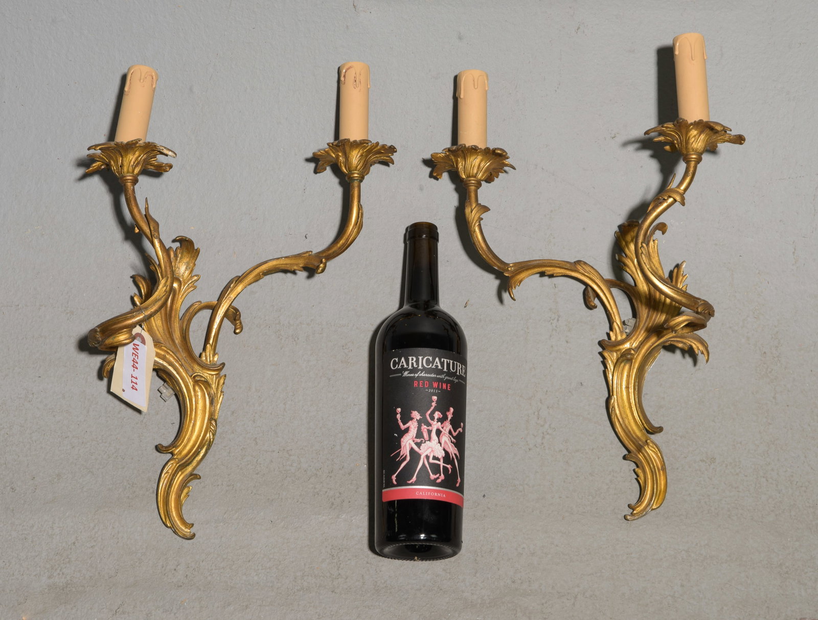2 French Double Arm Gilded Metal Sconces #1 (1 of 3)