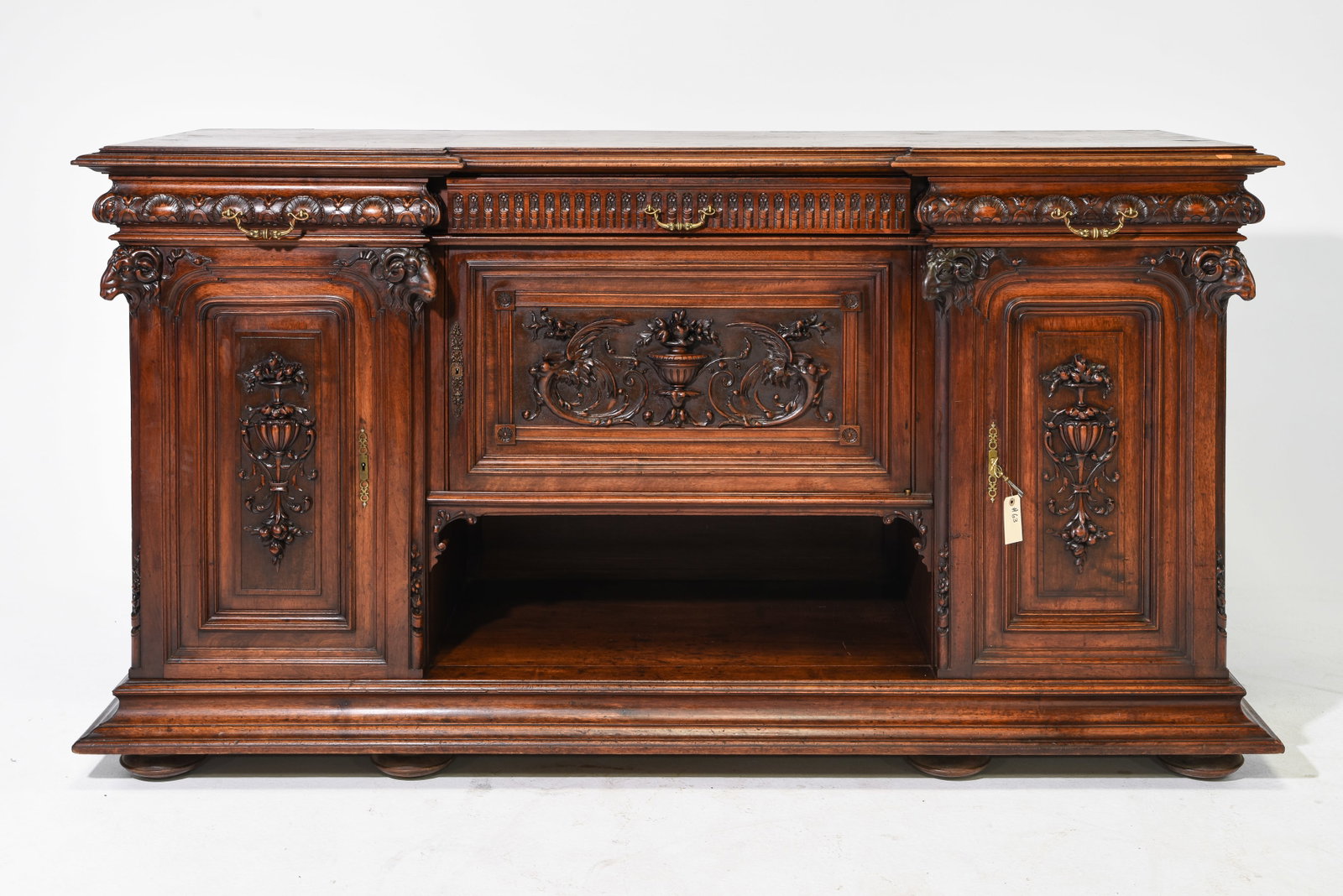 Renaissance Style Carved Walnut Sideboard (1 of 10)