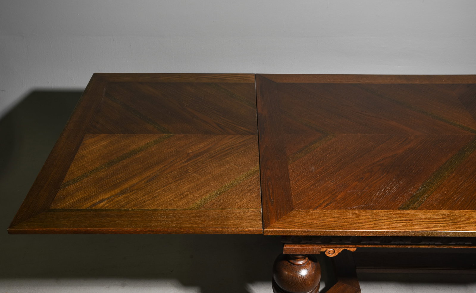 Danish Large Oak Draw Leaf Dining Table - 2