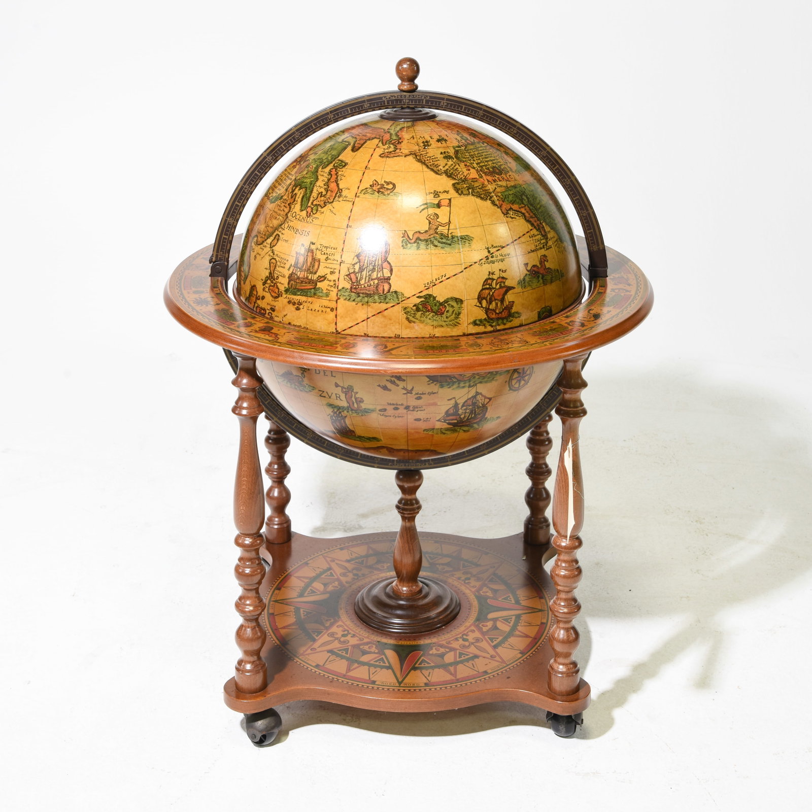 World Map / Globe Cocktail Cart / Bar (1 of 5)