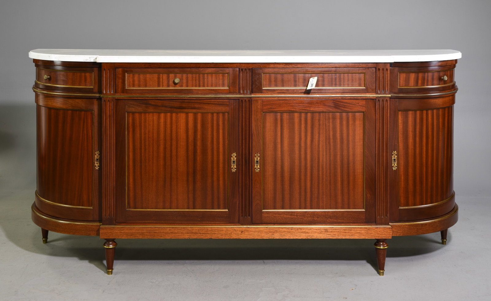 Louis XVI Style White Marble Top Curved Sideboard (1 of 5)