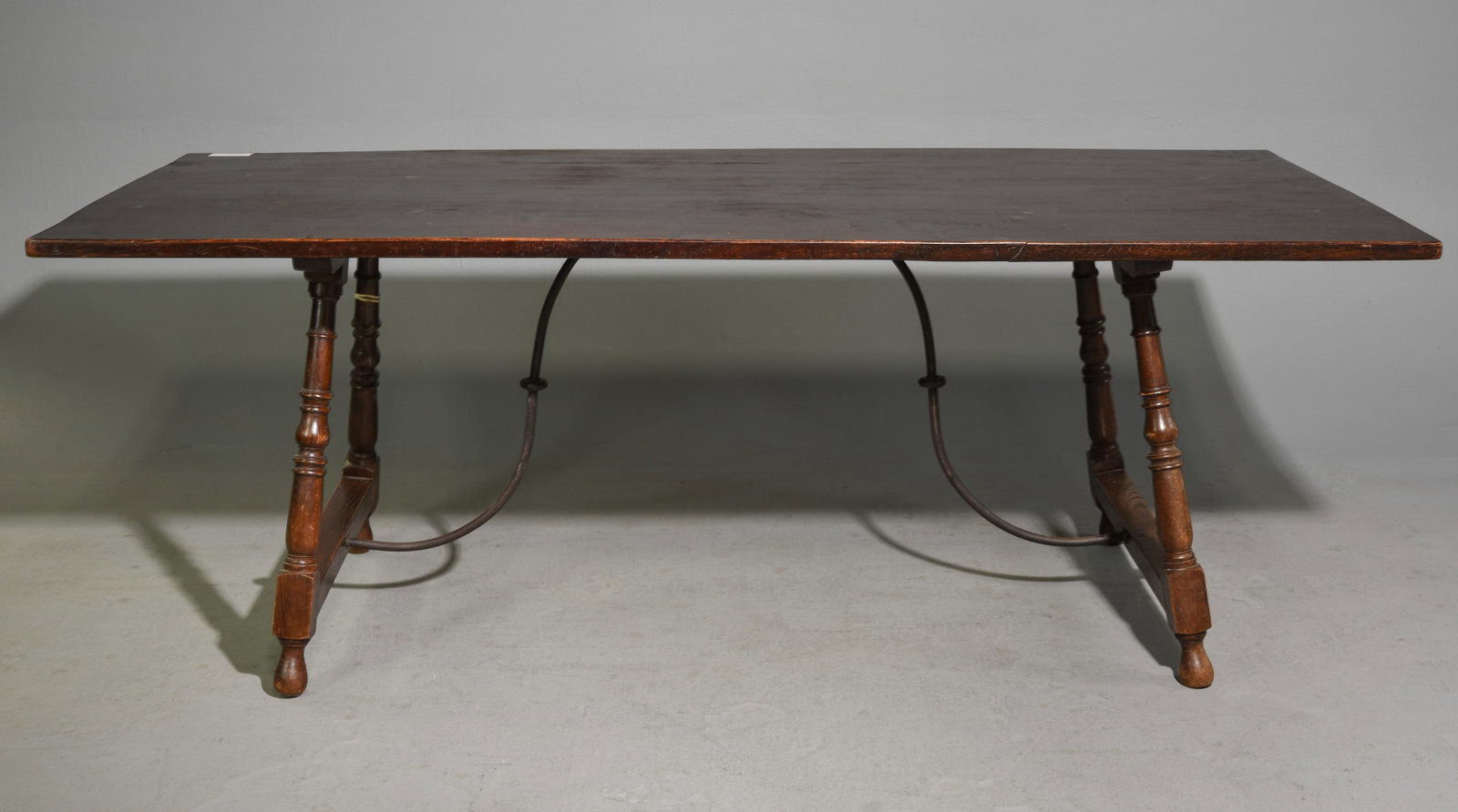 Spanish Style Oak Table with Iron Stretcher (1 of 6)