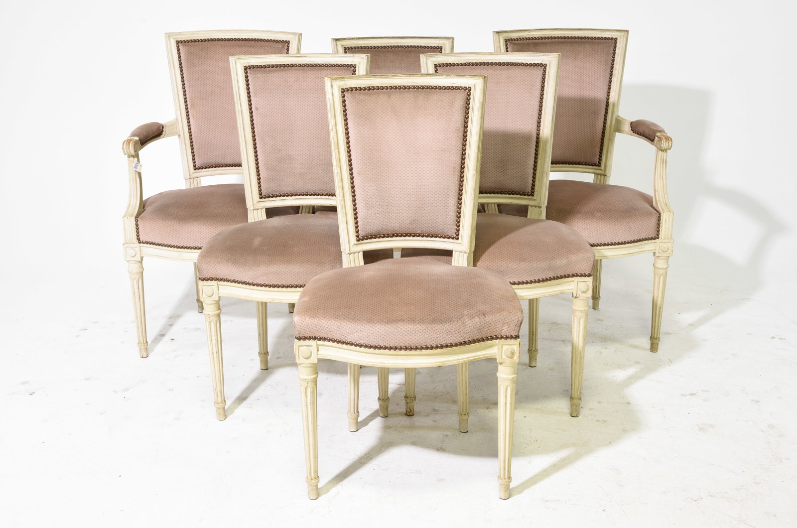 Louis XVI Style Set of 6 Painted Dining Chairs (1 of 5)