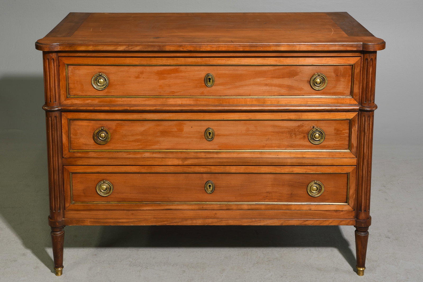 Louis XVI Style Three Drawer Chest: French Louis XVI Style Three Drawer Chest - 31.5 in tall x 43 x 20.5