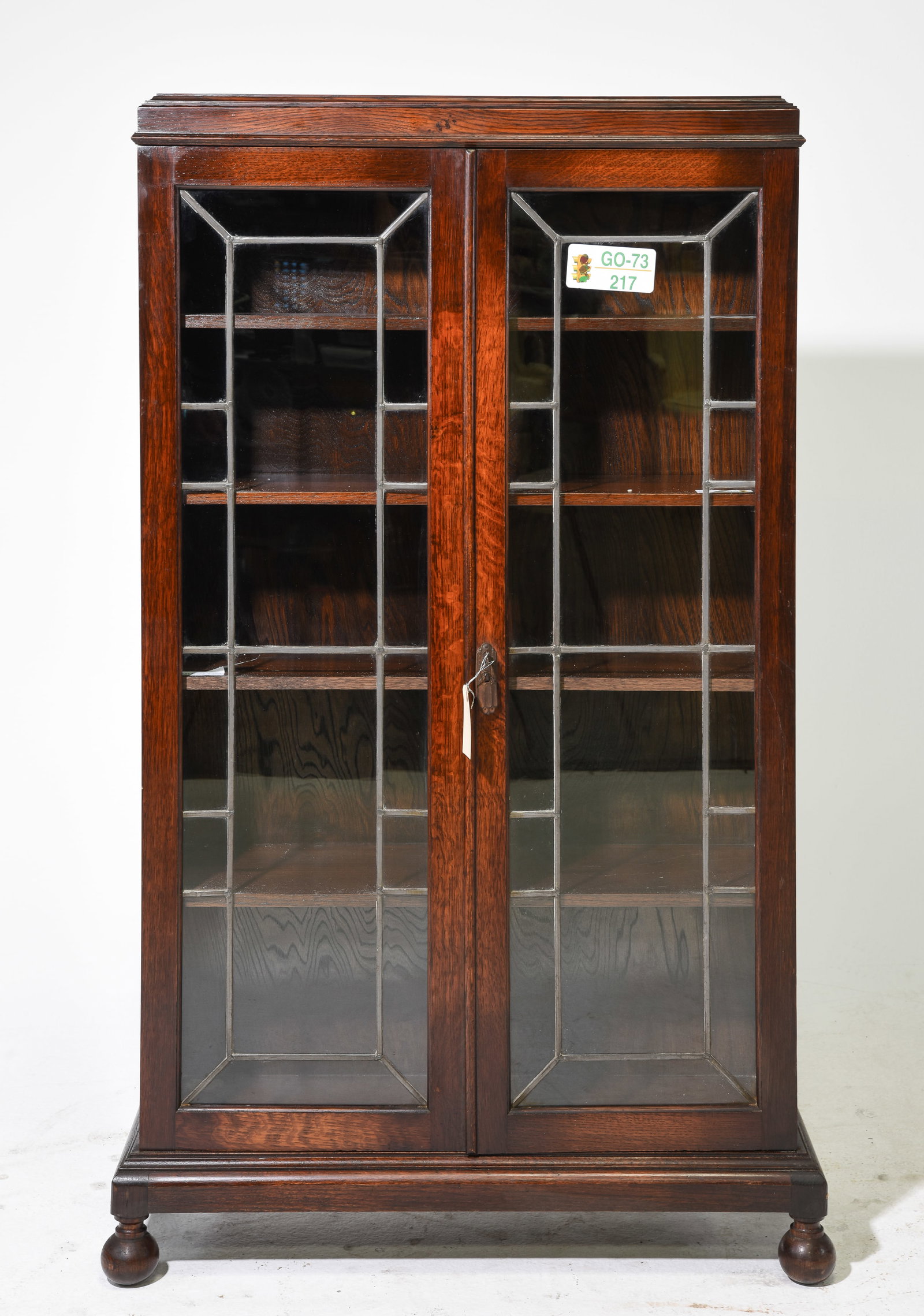 British Oak Double Door Bookcase / Cabinet (1 of 3)