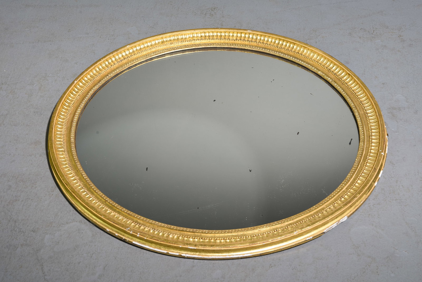 French Gold Framed Oval Mirror: French Gold Framed Oval Mirror - 36 in tall x 40 x 2.5