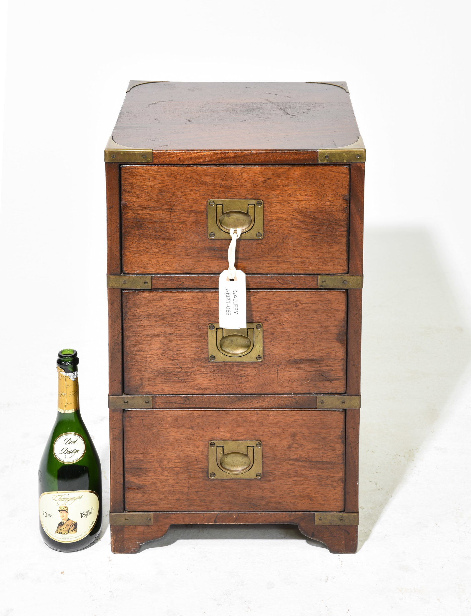 Danish Mahogany Campaign Three Drawer Chest (1 of 5)