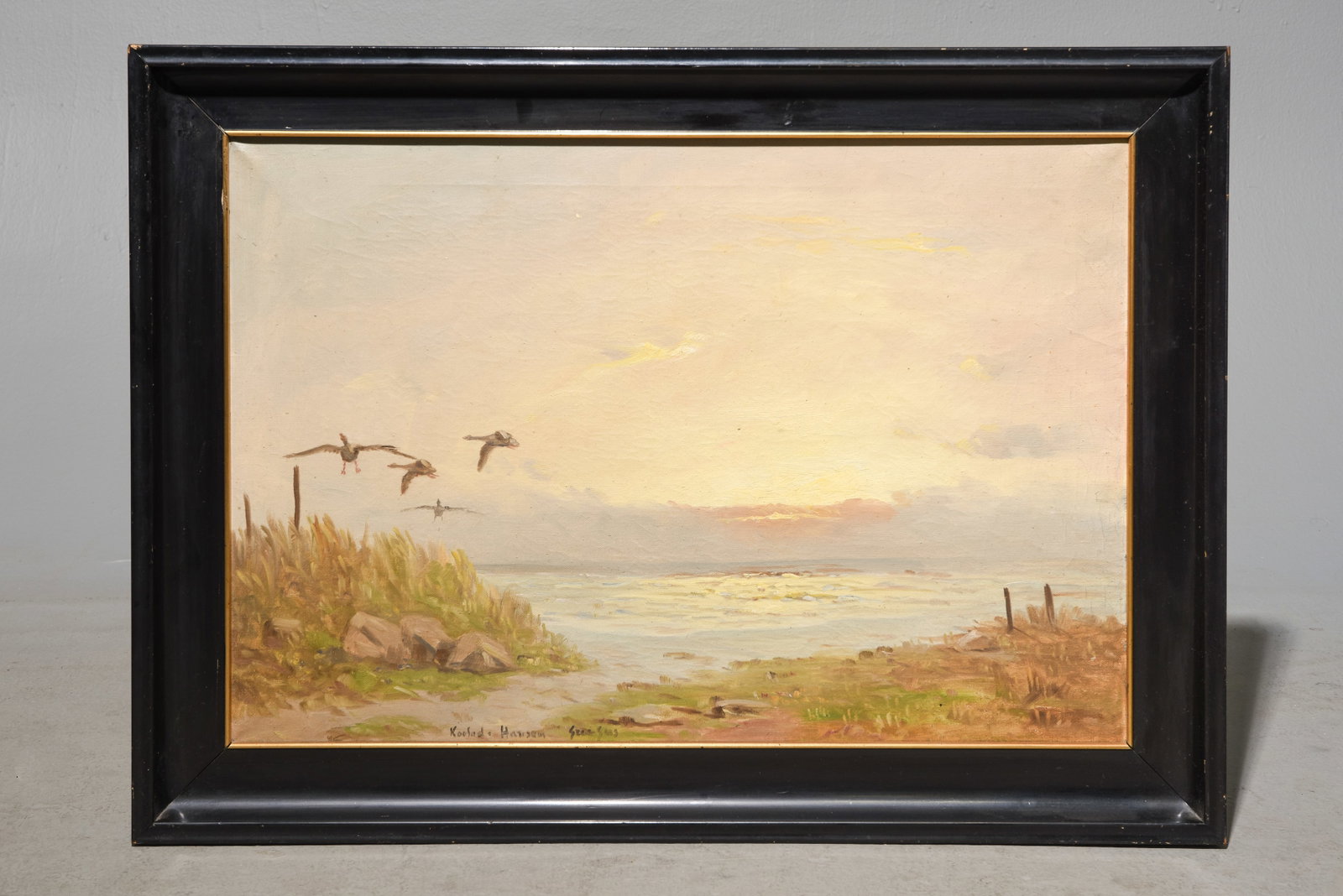 Danish Framed Oil on Canvas Landscape (1 of 3)
