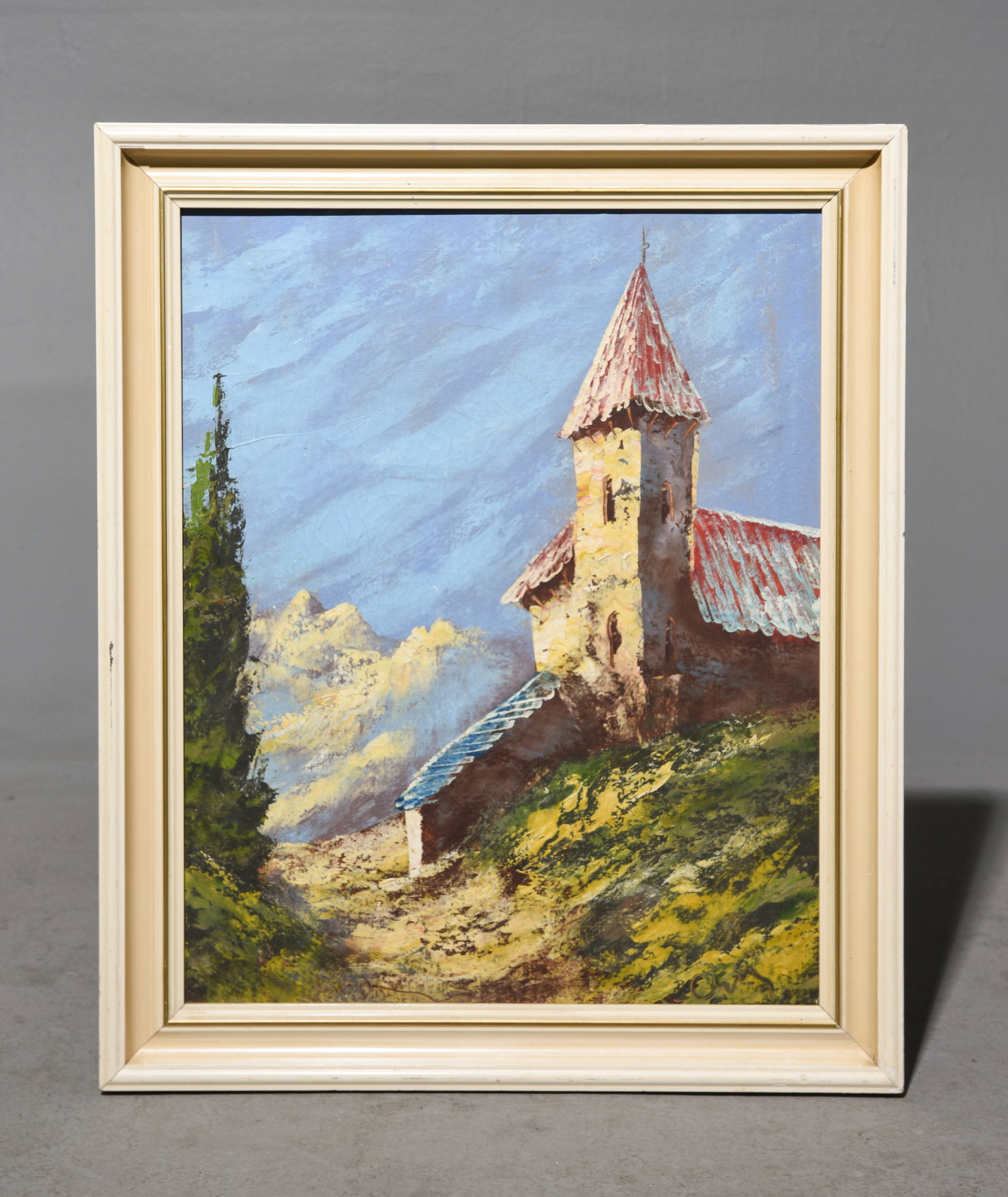 Danish Painted Framed Oil on Canvas Art (1 of 3)
