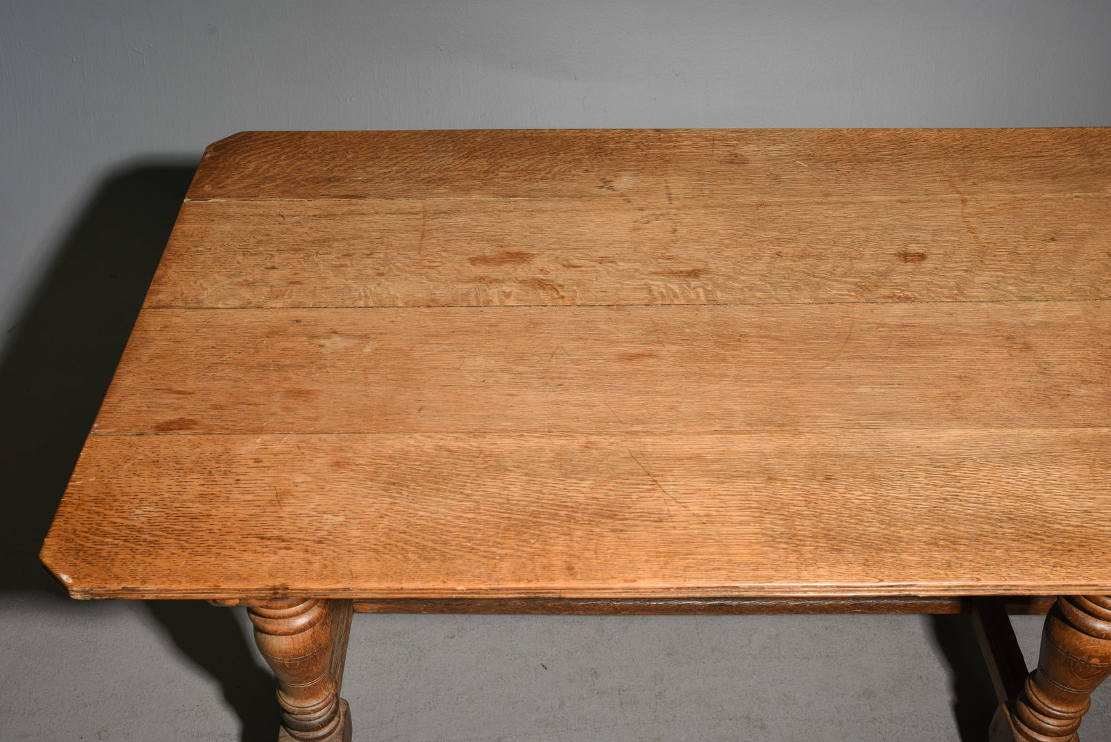 Danish Rustic Oak Monastery / Library Table - 2