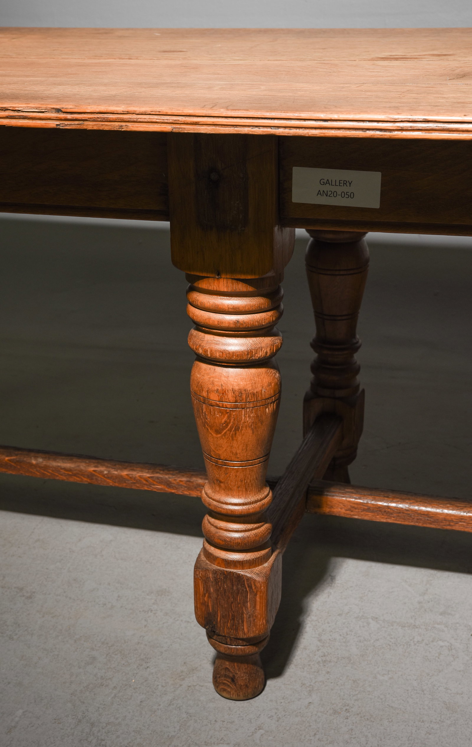 Danish Rustic Oak Monastery / Library Table - 4