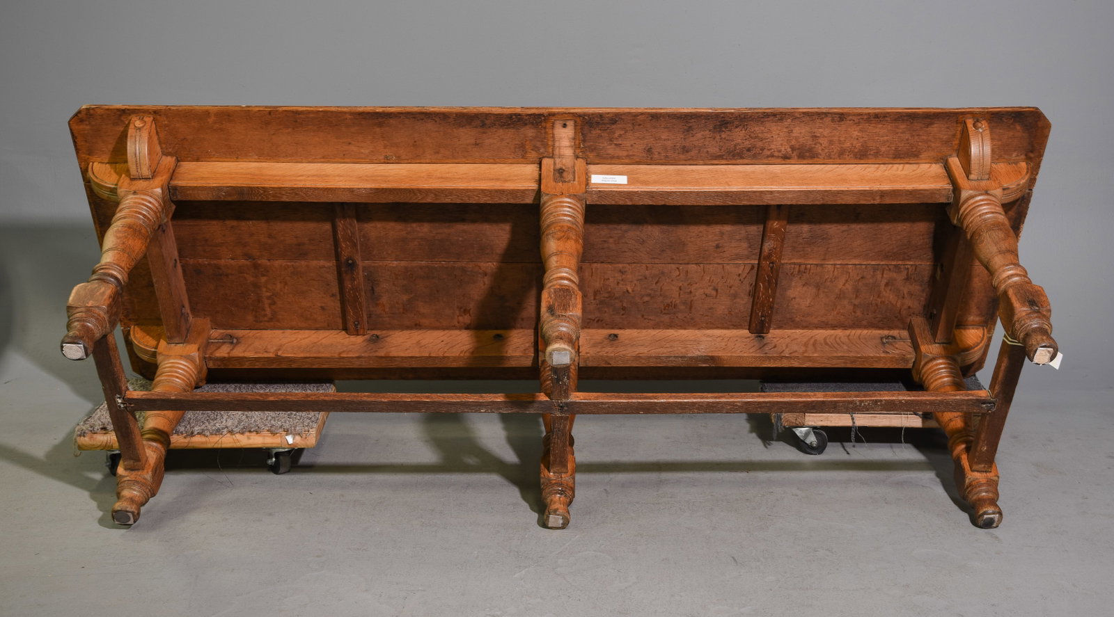 Danish Rustic Oak Monastery / Library Table - 6