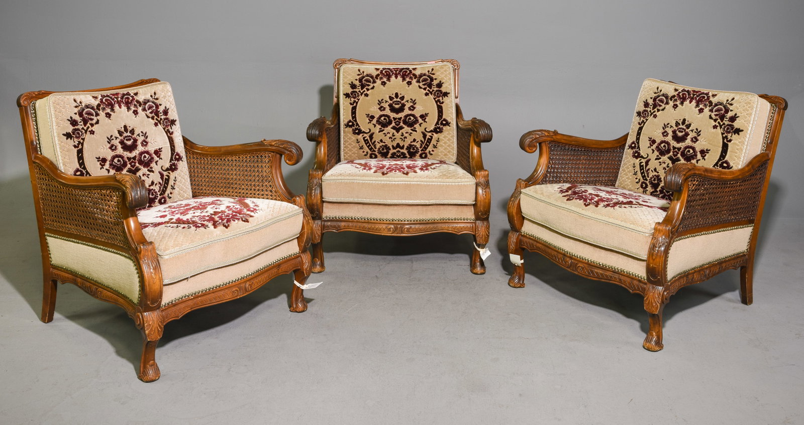 3 Danish Oak Arm Chairs with Double Caned Sides (1 of 5)
