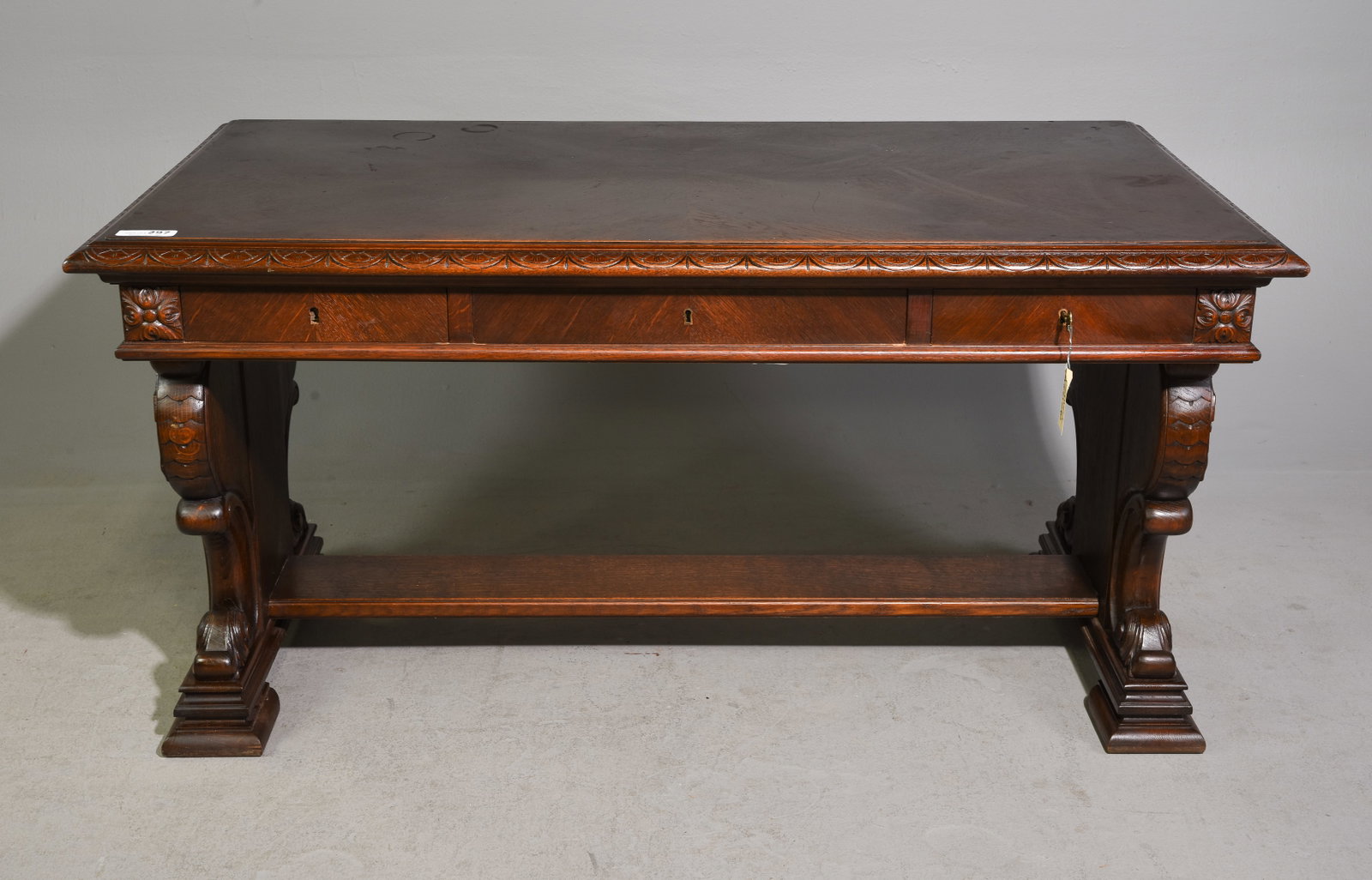 Danish Renaissance Style Carved Desk (1 of 5)