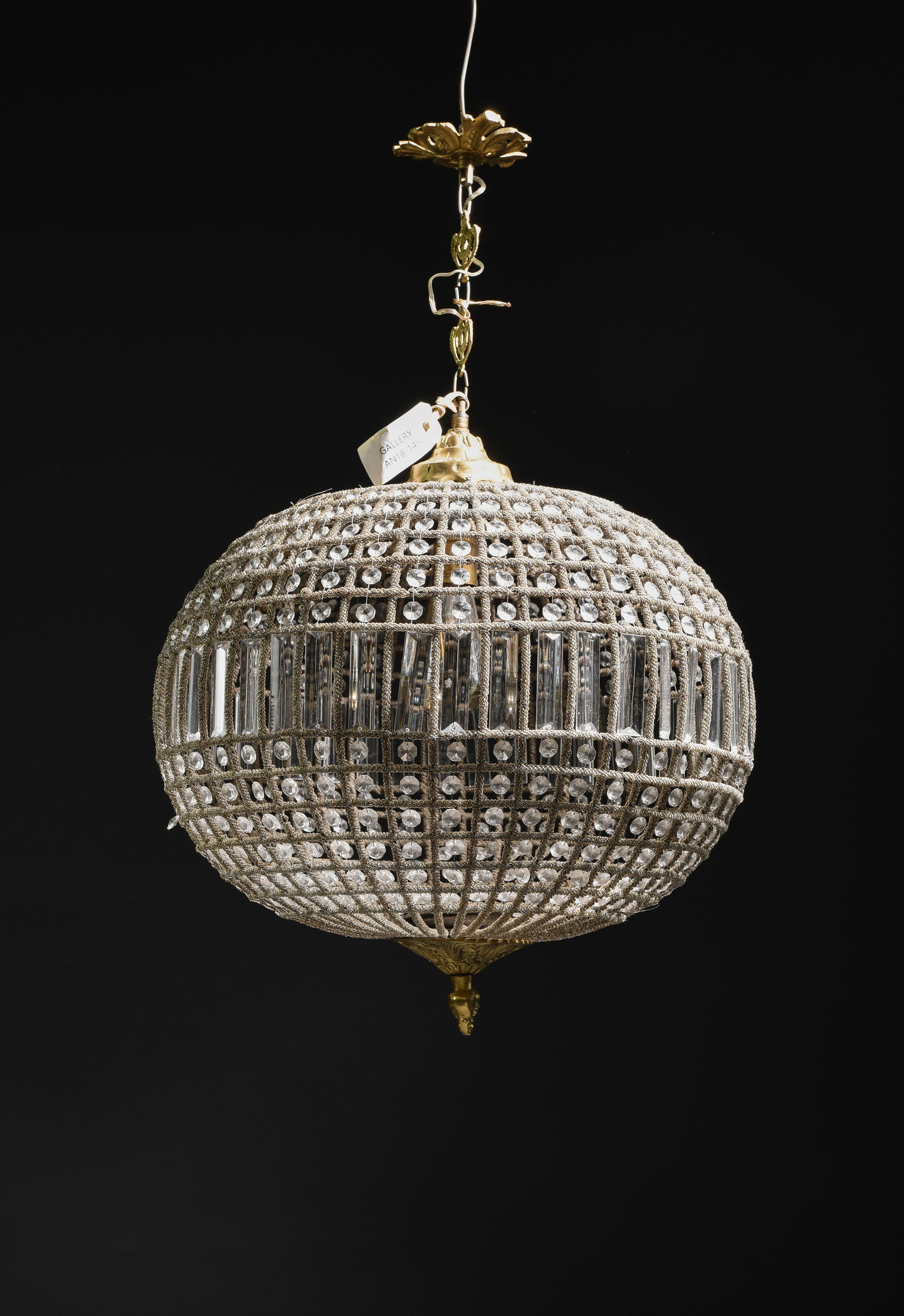 Crystal European Ball Chandelier: Crystal European Ball Chandelier - 22 in tall x 20 in diameter