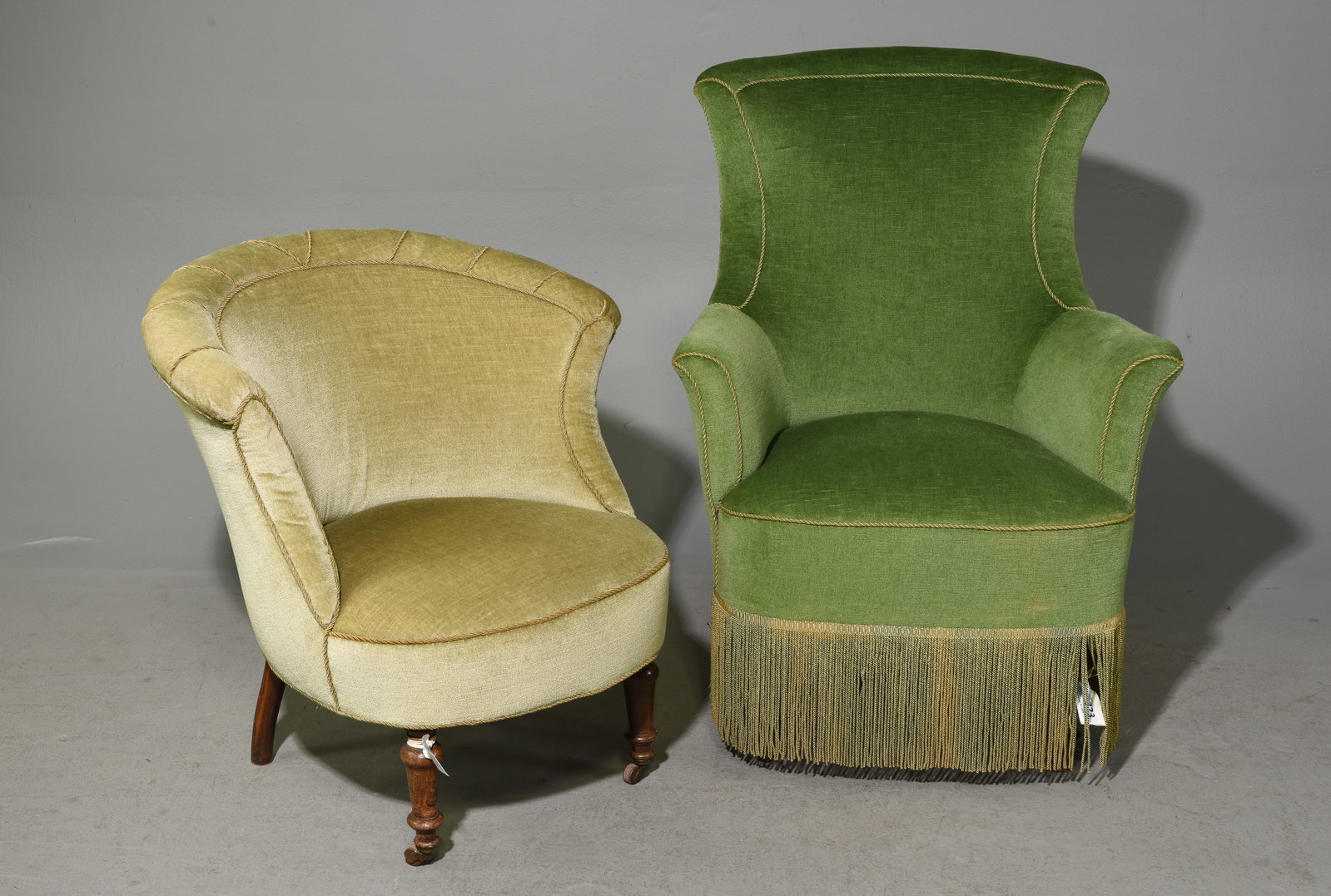 2 Danish Green Upholstered Arm Chairs (1 of 7)