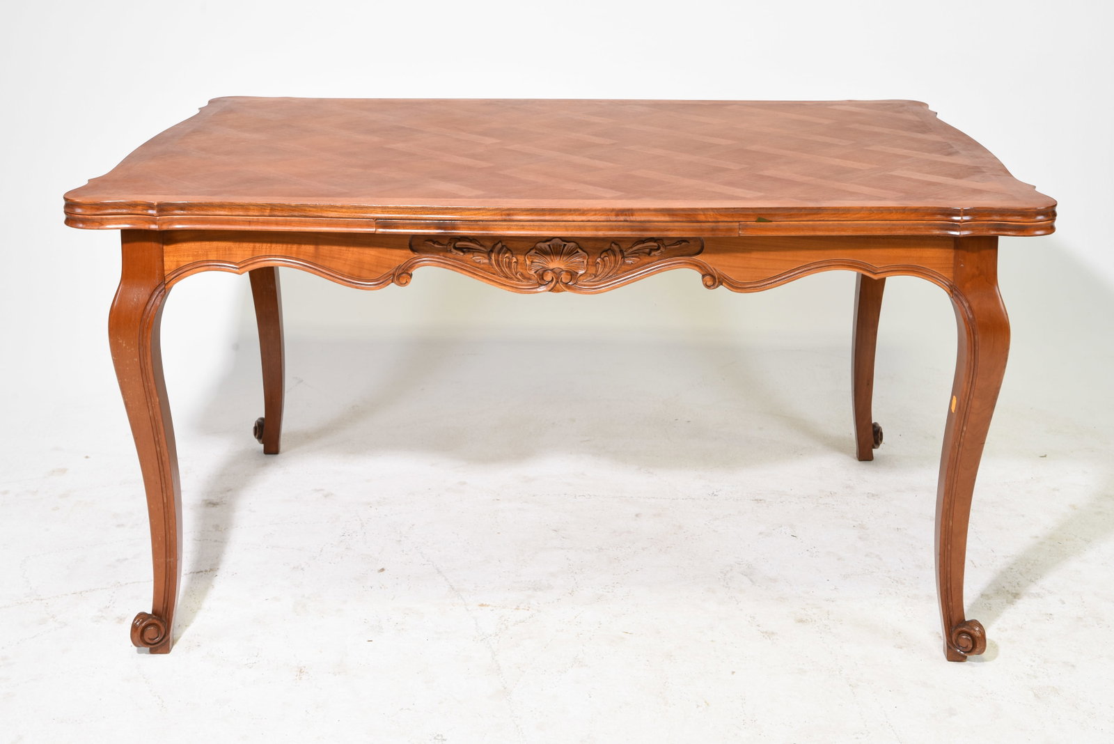 Louis XV Style Parquet Top Draw Leaf Table (1 of 4)