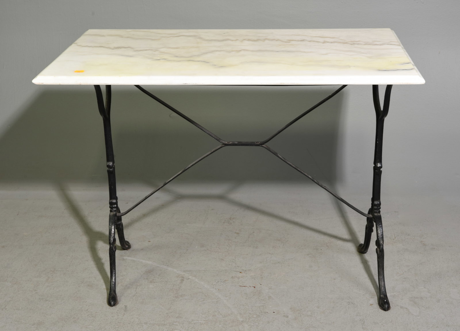 French White Marble Top Iron Base Bistro Table (1 of 4)