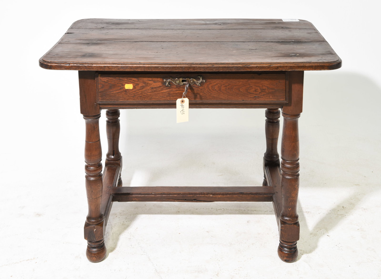 French Rustic Oak Single Drawer Table (1 of 4)
