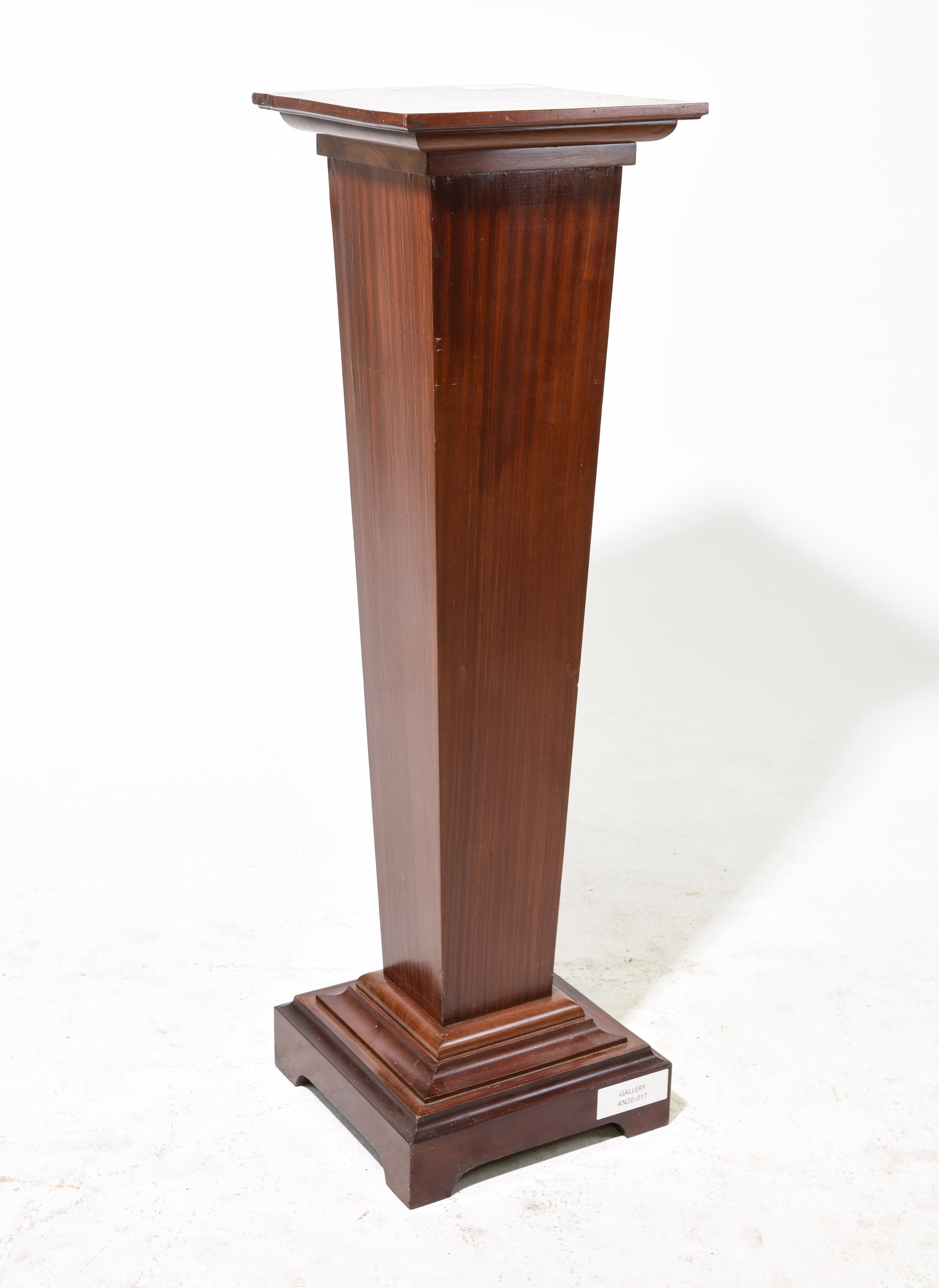 Danish Mahogany Pedestal / Plant Stand: Danish Mahogany Pedestal / Plant Stand - 41.5 in tall x 12.25 x 12.25