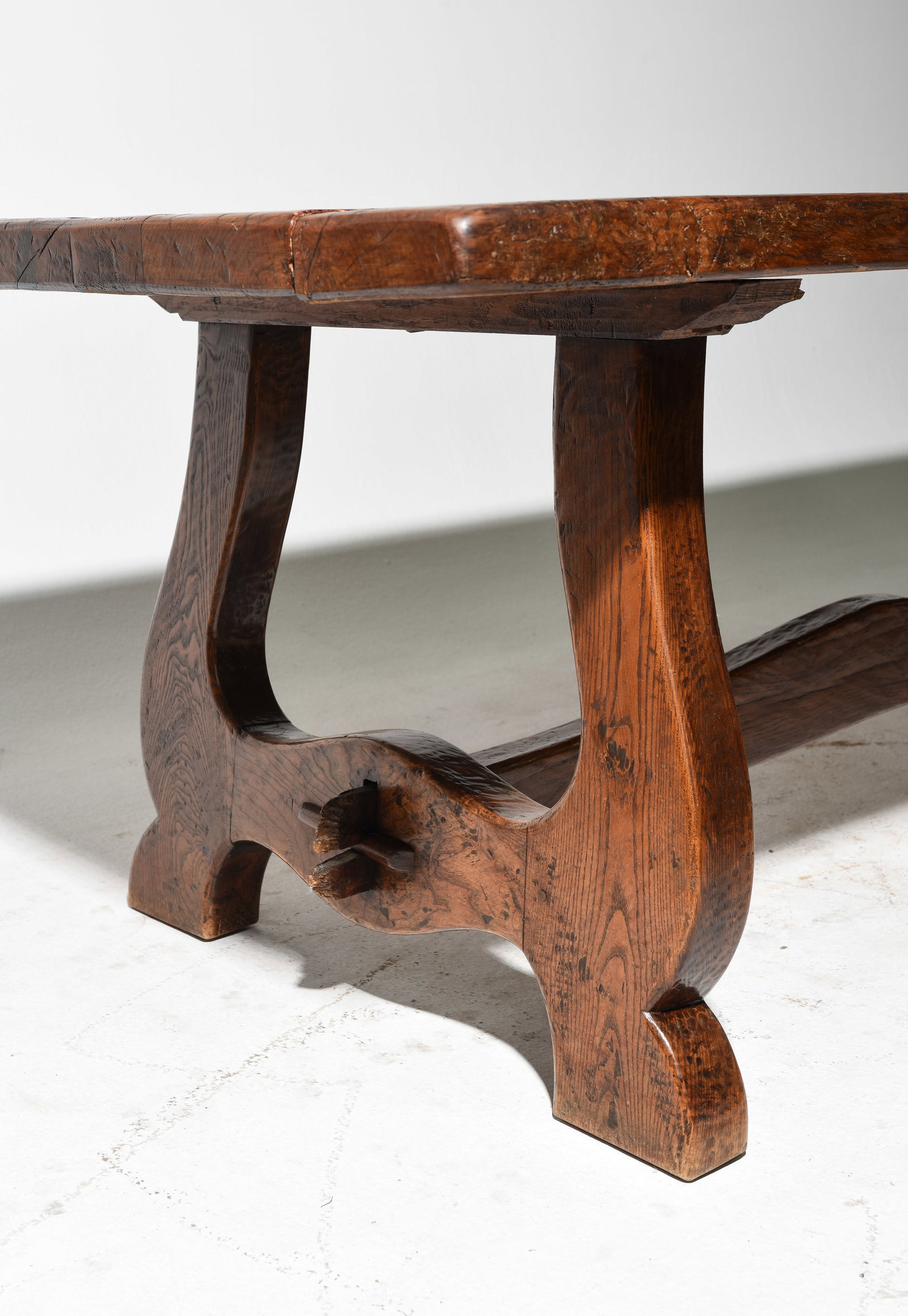 French Heavy Solid Oak Monastery Table - 4