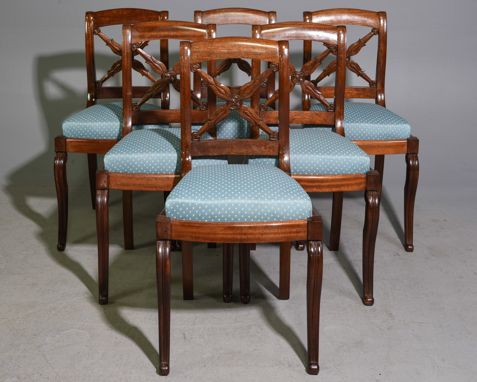 French Set of 6 Walnut Dining Chairs (1 of 5)