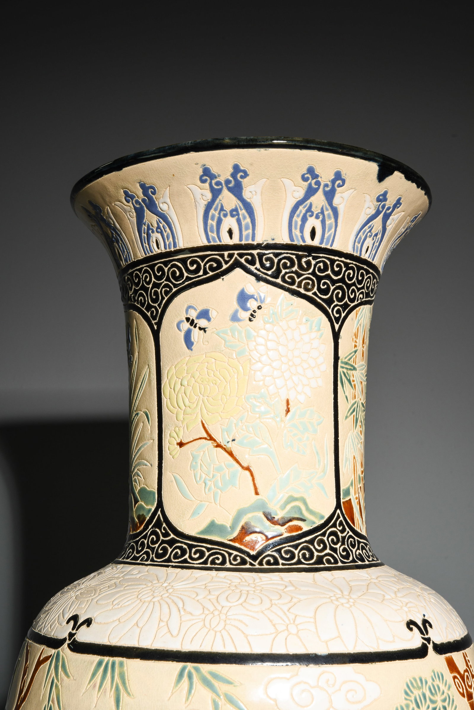 Chinese Large Ceramic Floor Vase - 2