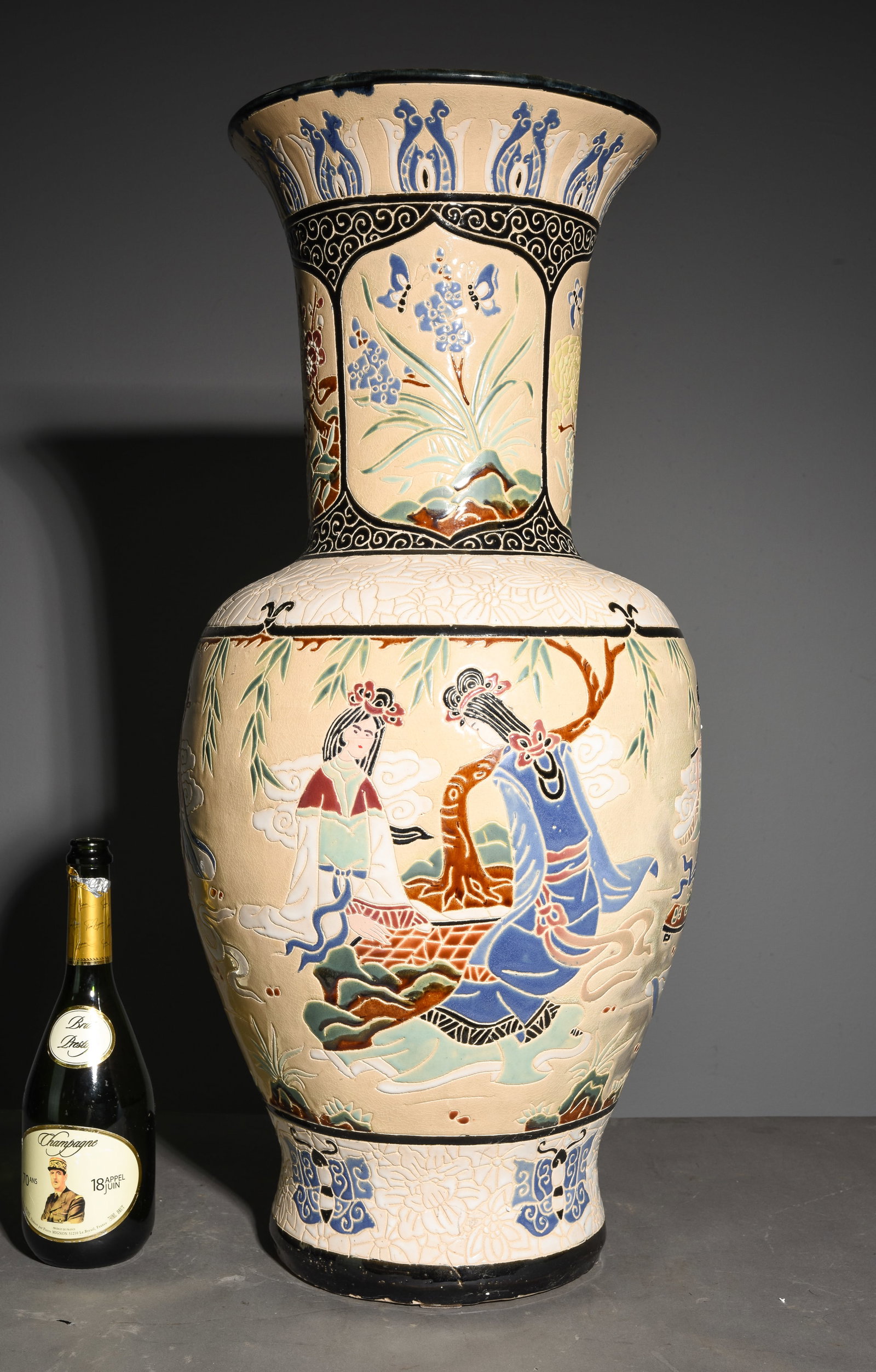 Chinese Large Ceramic Floor Vase - 4
