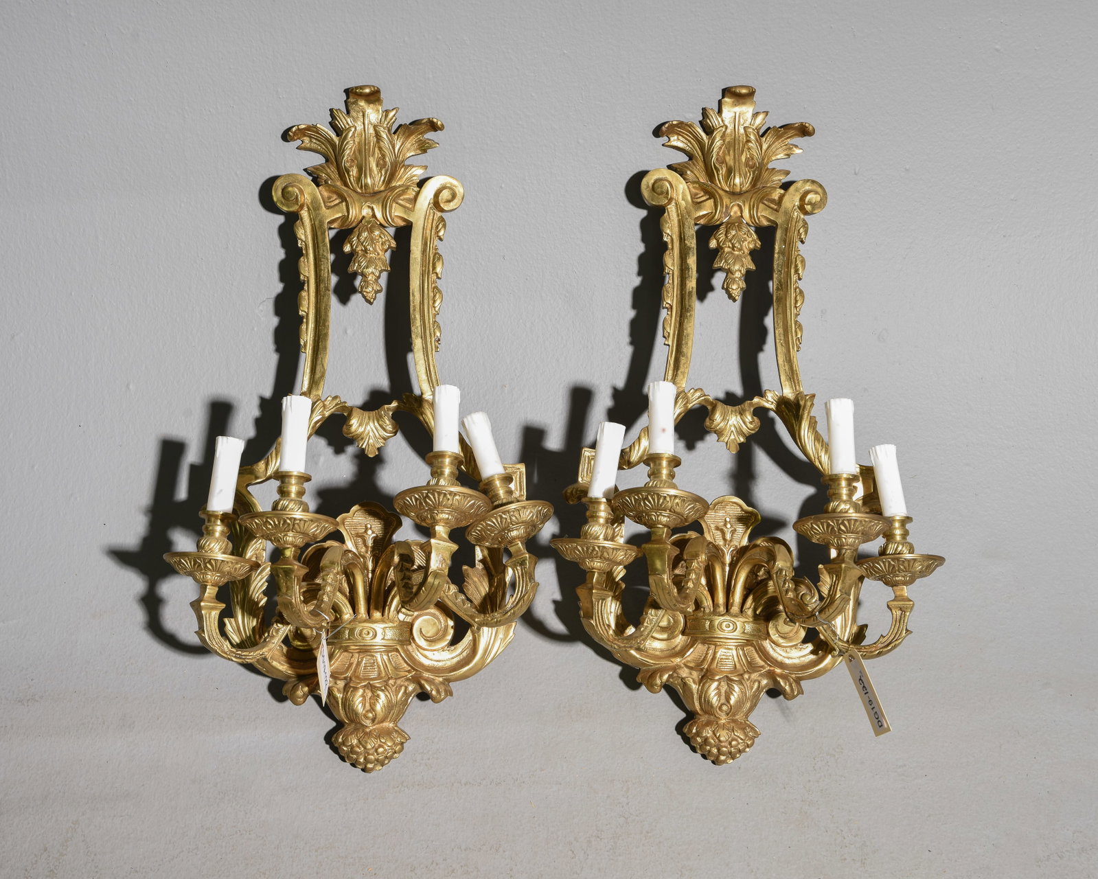 Louis XVI Style Pair of Gilded Bronze Sconces (1 of 4)