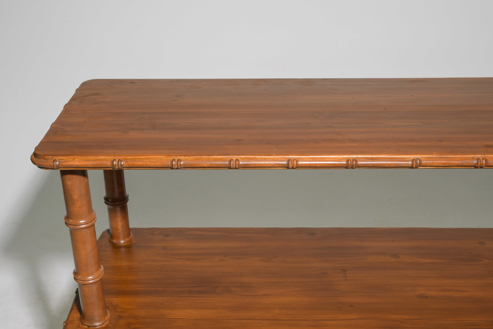 Faux Bamboo Three Tier Open Shelf / Hall Table - 2